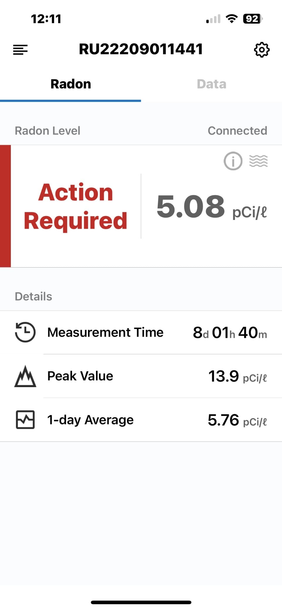 Ecosense Continuous Home Radon Detector, OLED Display, Bluetooth, RD200 | 95% Accuracy in 10 Hours, Results Updated Every 10 Minutes customer photo 1
