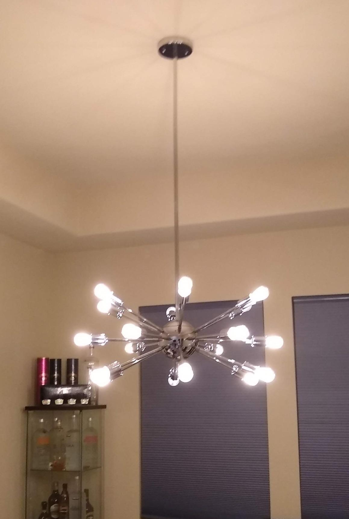 Light Society Sputnik 18-Light Chandelier Pendant, Brushed Bronze, Mid Century Modern Industrial Starburst-Style Lighting Fixture (LS-C115-BRS) customer photo 1