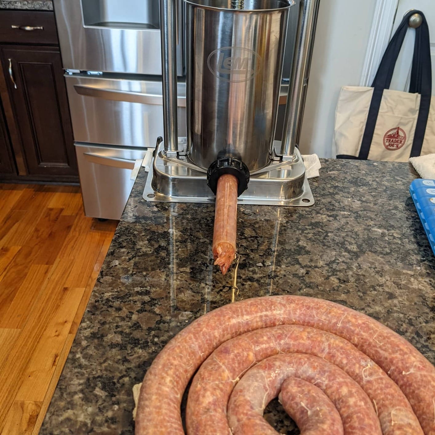 LEM Products MightyBite 5 lb Sausage Stuffer, Professional Design, Stainless Steel, Includes Clamps & Stuffing Tubes, Removable Cylinder, Air-Release Piston customer photo 1