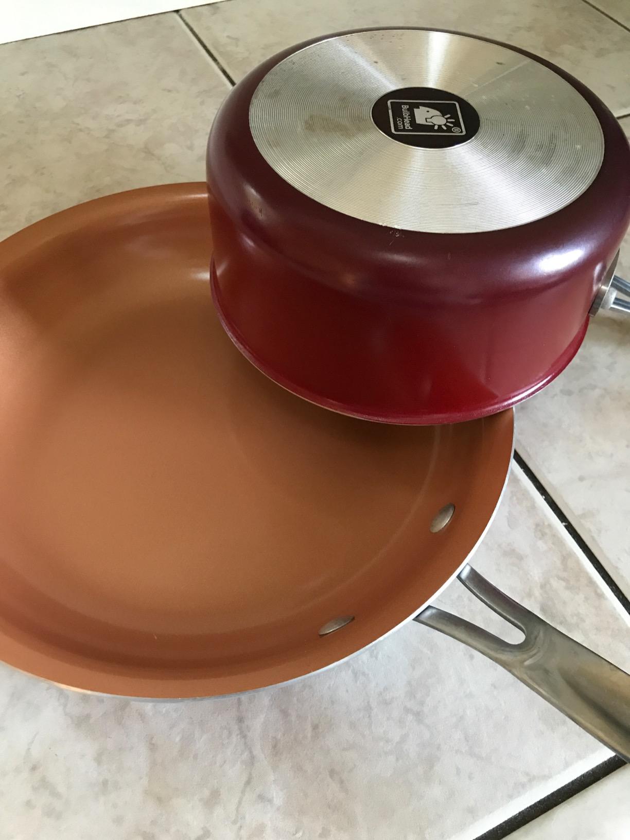 BulbHead Red Copper 10 PC Copper-Infused Ceramic Non-Stick Cookware Set customer photo 2