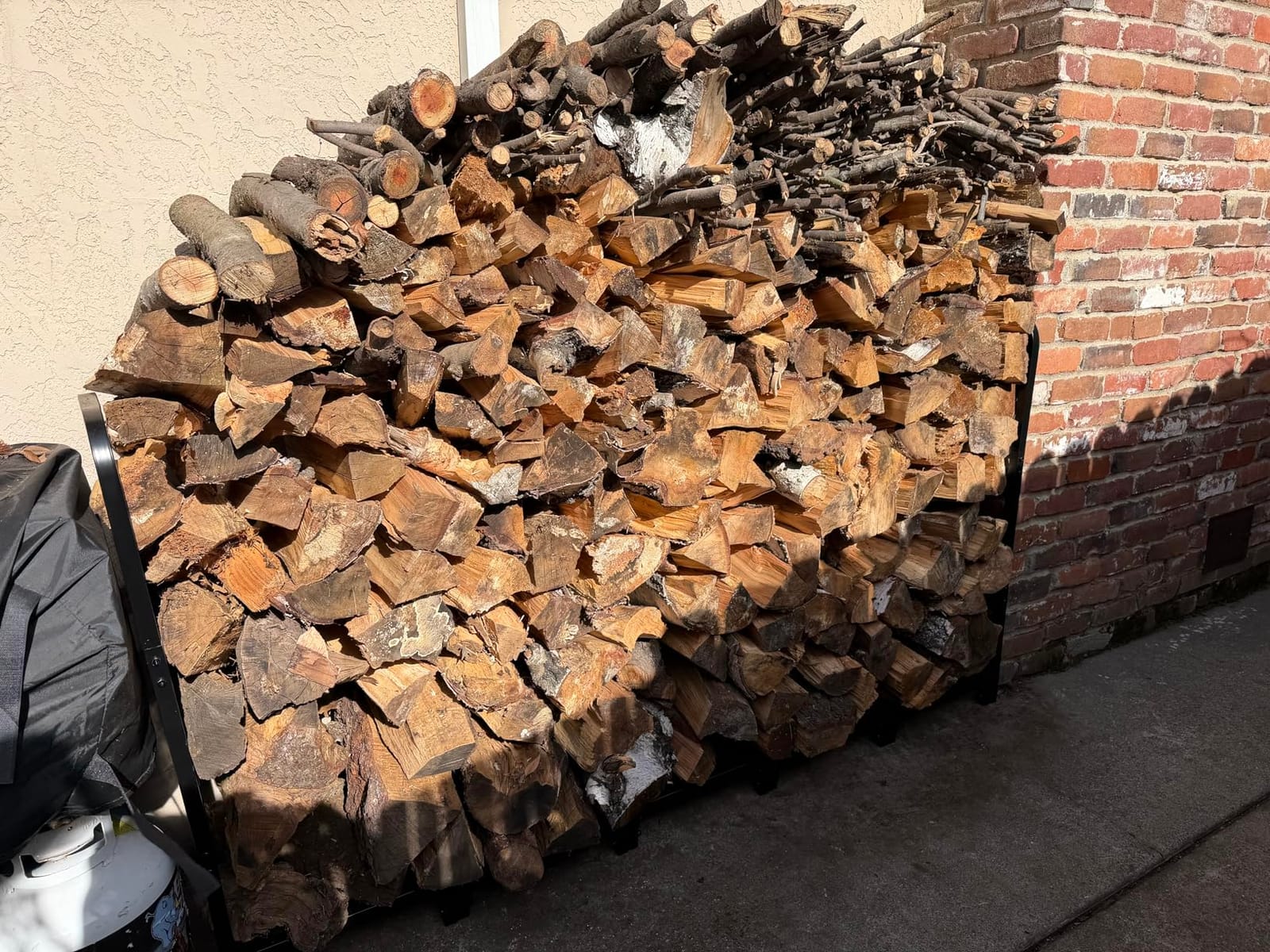 Amagabeli 8ft Firewood Log Rack Outdoor Heavy Duty Logs Holder for Fireplace Indoor Outdoor Adjustable Wood Racks - Black customer photo 1