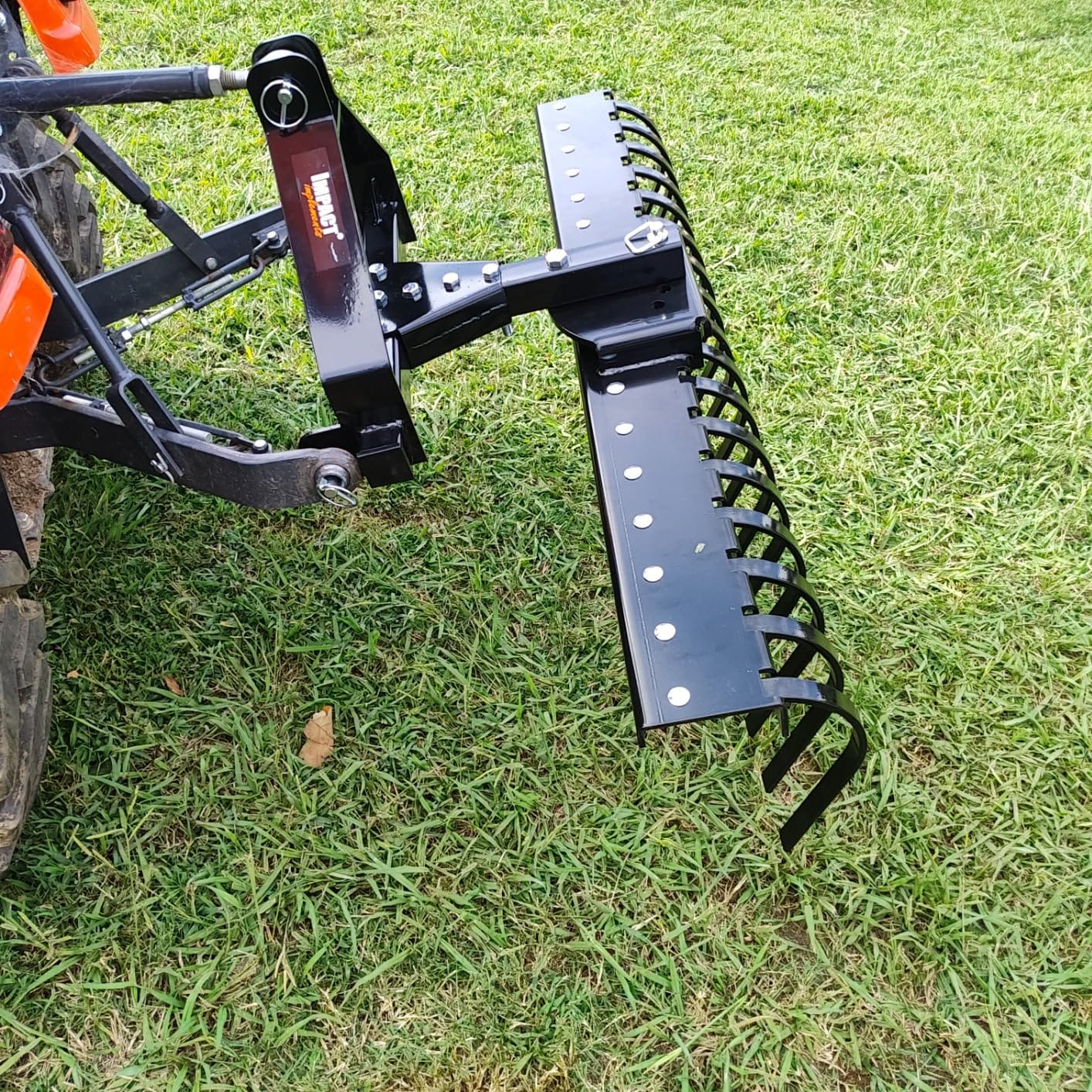 IMPACT IMPLEMENTS® Cat-0 Agricultural Field Landscape Rake with Spring Steel Tines for Quick Clearing of Field Debris, Leaves, Thatch and More. customer photo 1