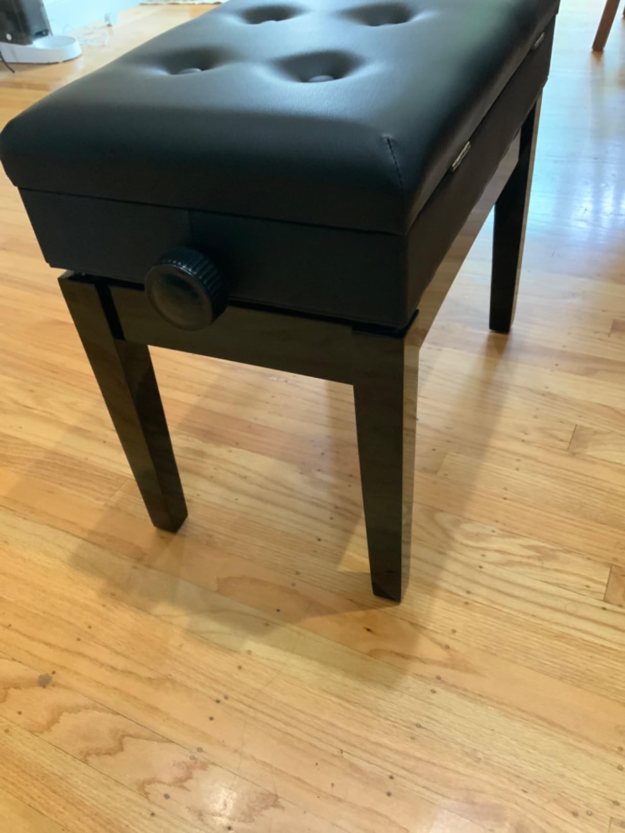 SONGMICS Adjustable Wooden Piano Bench Stool with Sheet Music Storage customer photo 1