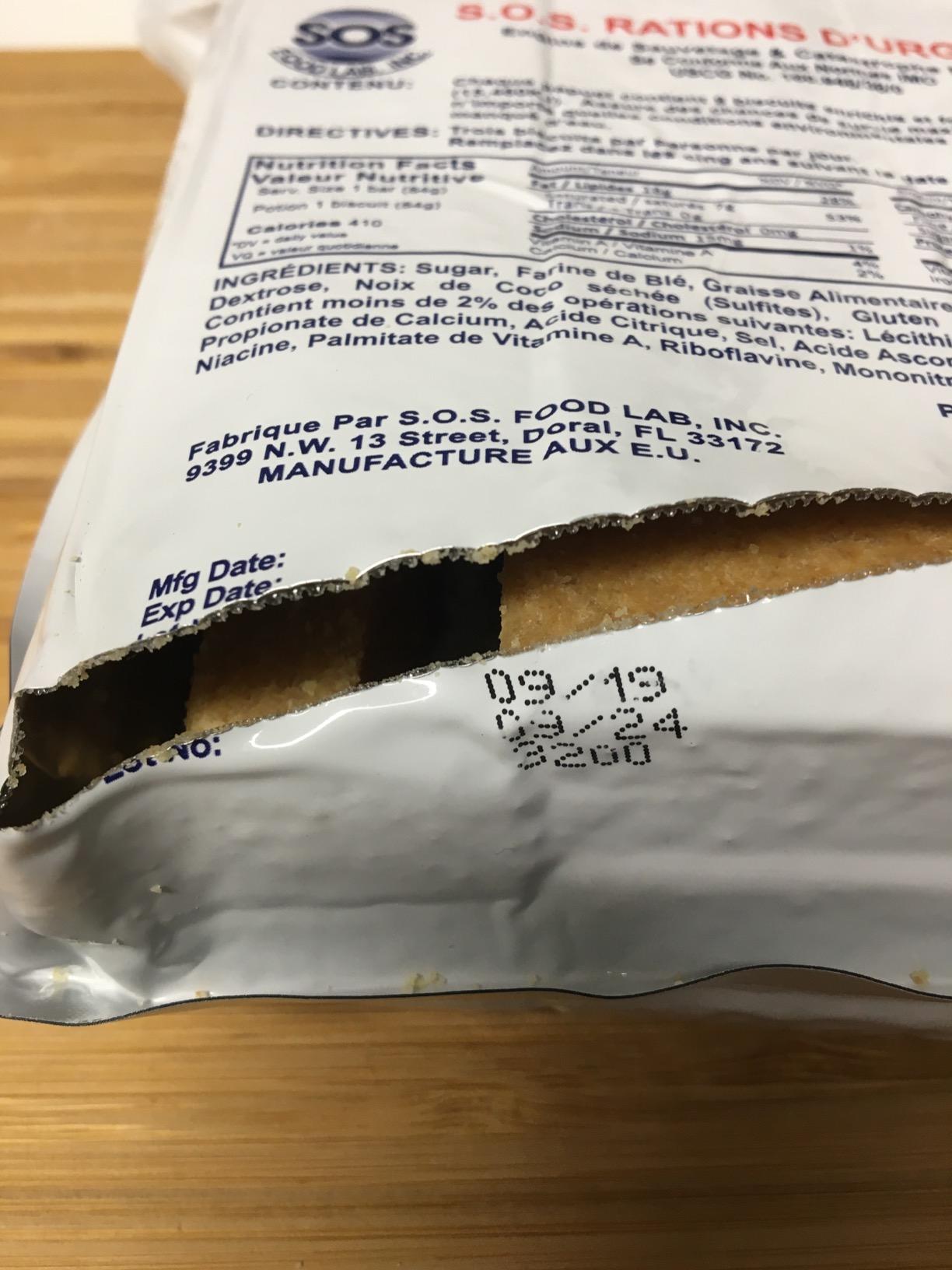 SOS Food Labs, Inc. S.O.S. Rations Emergency 3600 Calorie Food bar - 3 Day/ 72 Hour Package with 5 Year Shelf Life customer photo 2