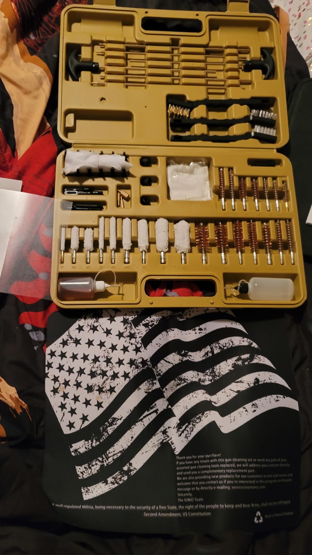 iunio Gun Cleaning Kit, Universal Gun Cleaning Kit for All Caliber Shotgun Pistol Rifle Cleaning Kit with Mat Portable Case customer photo 2