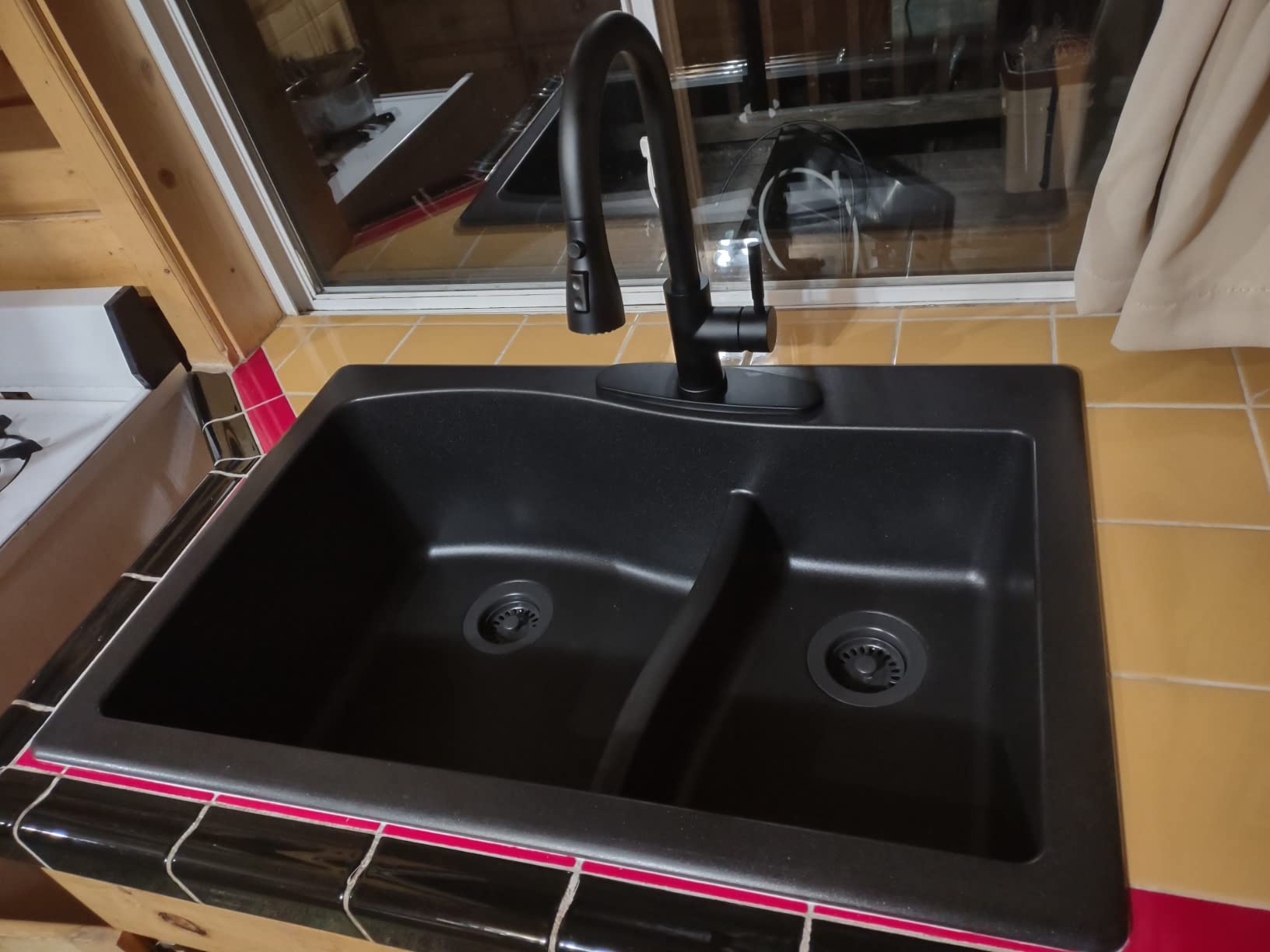 KRAUS Quarza 33-inch Drop-In/Undermount 60/40 Double Bowl Granite Kitchen Sink in White, KGD-442WHITE customer photo 2