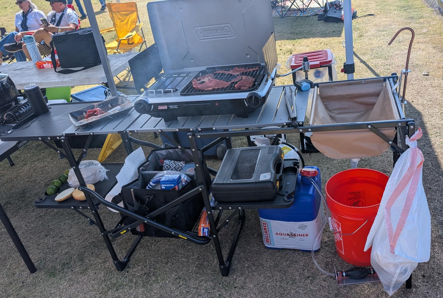GCI OUTDOOR Master Cook Station | Portable Folding Kitchen Table with Soft Shell Sink, Heat Resistant Tabletop & Telescoping Lantern Pole customer photo 1