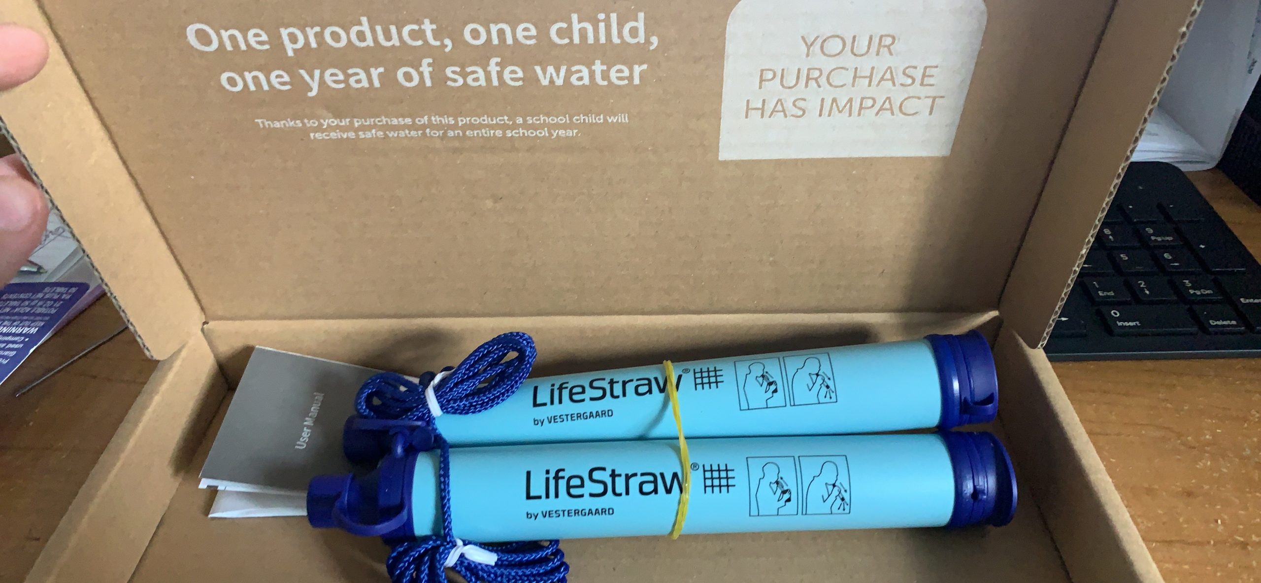 LifeStraw Personal Water Filter for Hiking, Camping, Travel, and Emergency Preparedness, 2 Pack, Blue customer photo 1