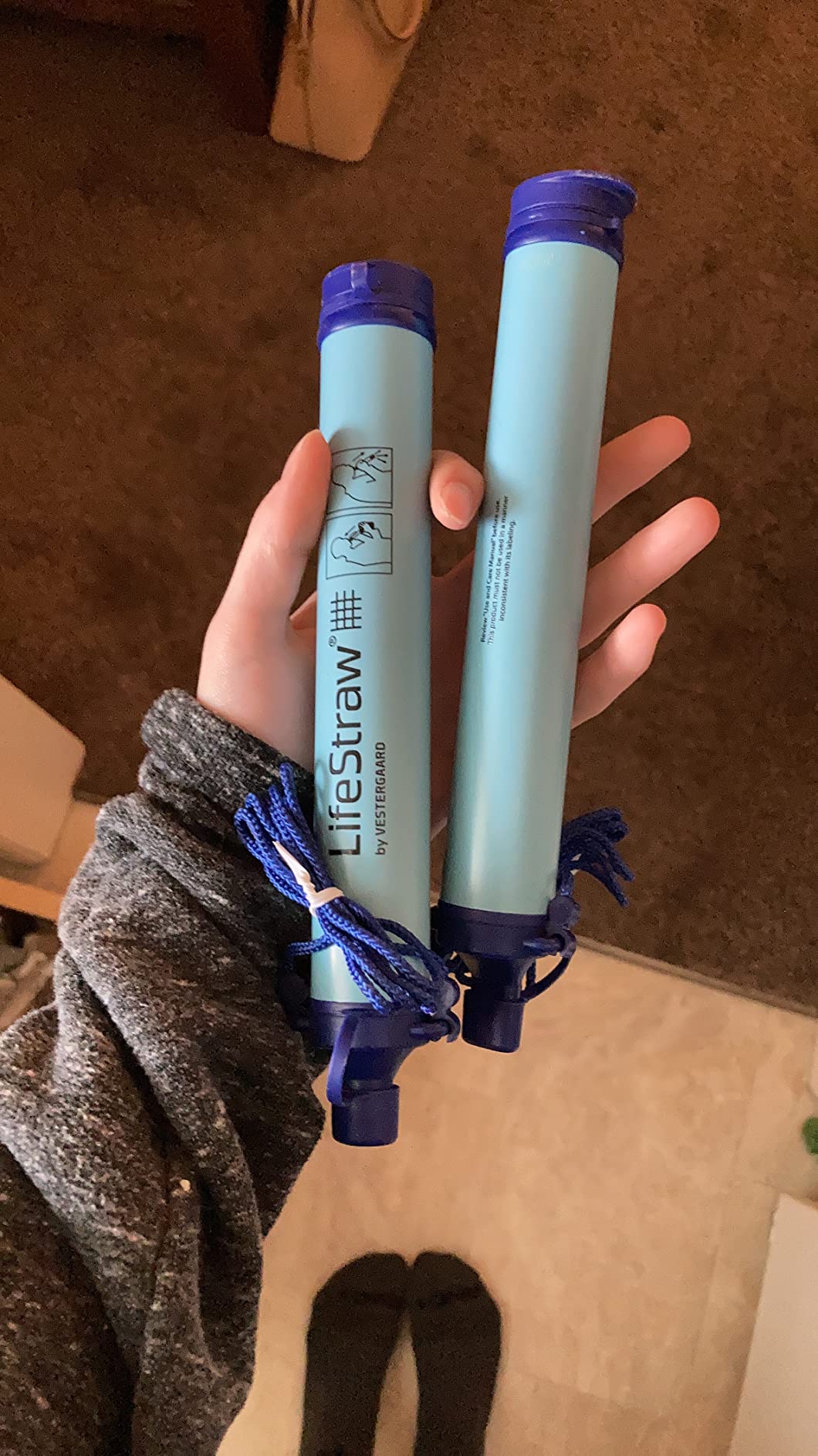 LifeStraw Personal Water Filter for Hiking, Camping, Travel, and Emergency Preparedness, 2 Pack, Blue customer photo 2