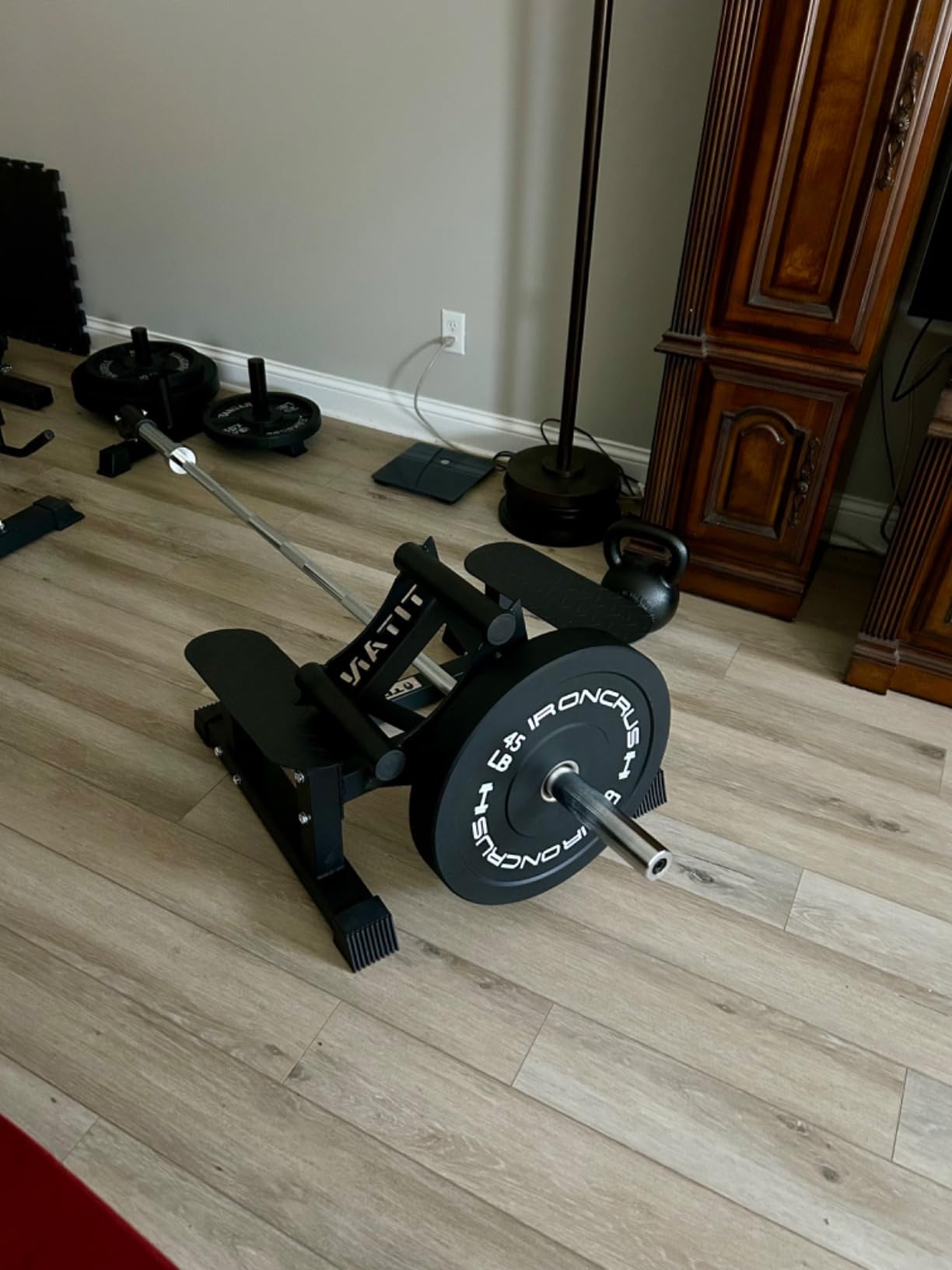 Titan Fitness T Bar Rowing Platform, Elevated/Angled Design for Rows at a Deficit, T Bar Row Platform with Diamond-Plated Footplates, T Bar Platform with Protective UHMW Strip, Non-Slip Rubber Feet customer photo 1