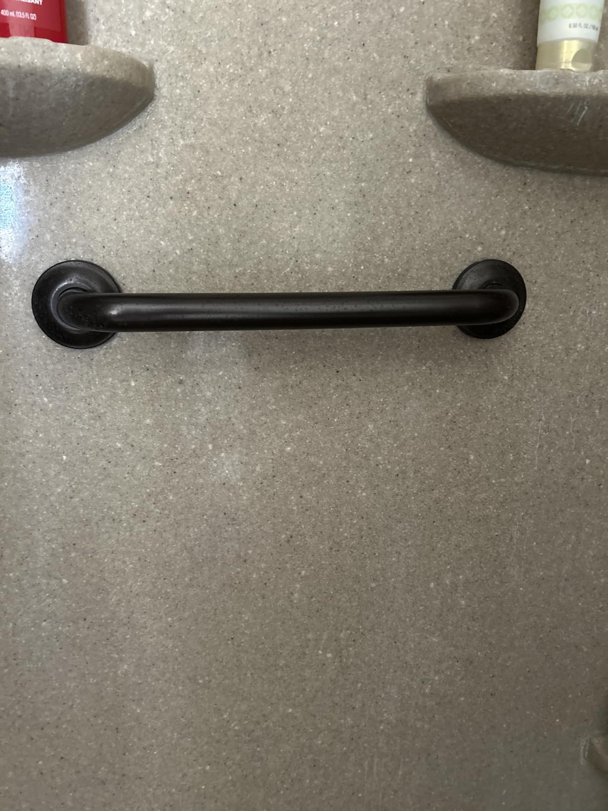 Vive Grab Bar for Showers - Bathroom Antislip Handrail for Seniors, Elderly Assistance Product, Heavy Duty Shower Handles, Handicap Grab Bars, Stainless Steel, Multipurpose, 440 lbs (Dark Bronze) customer photo 1