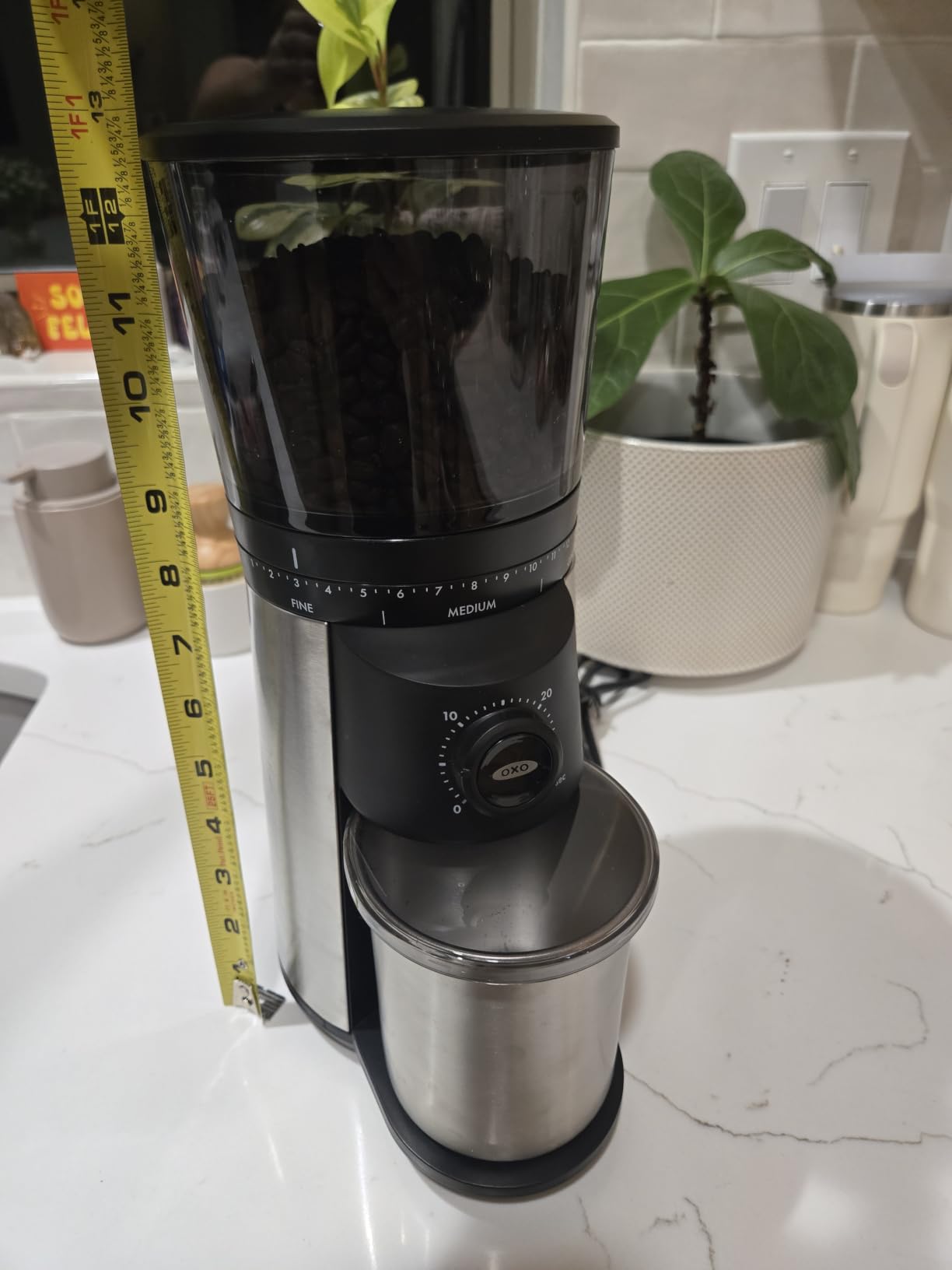 OXO Brew Conical Burr Electric Coffee Bean Grinder - 12 Oz, Silver | Stainless Steel Burrs, One-Touch Automatic, 43 Grind Settings For Drip Coffee, French Press, Cold Brew customer photo 2