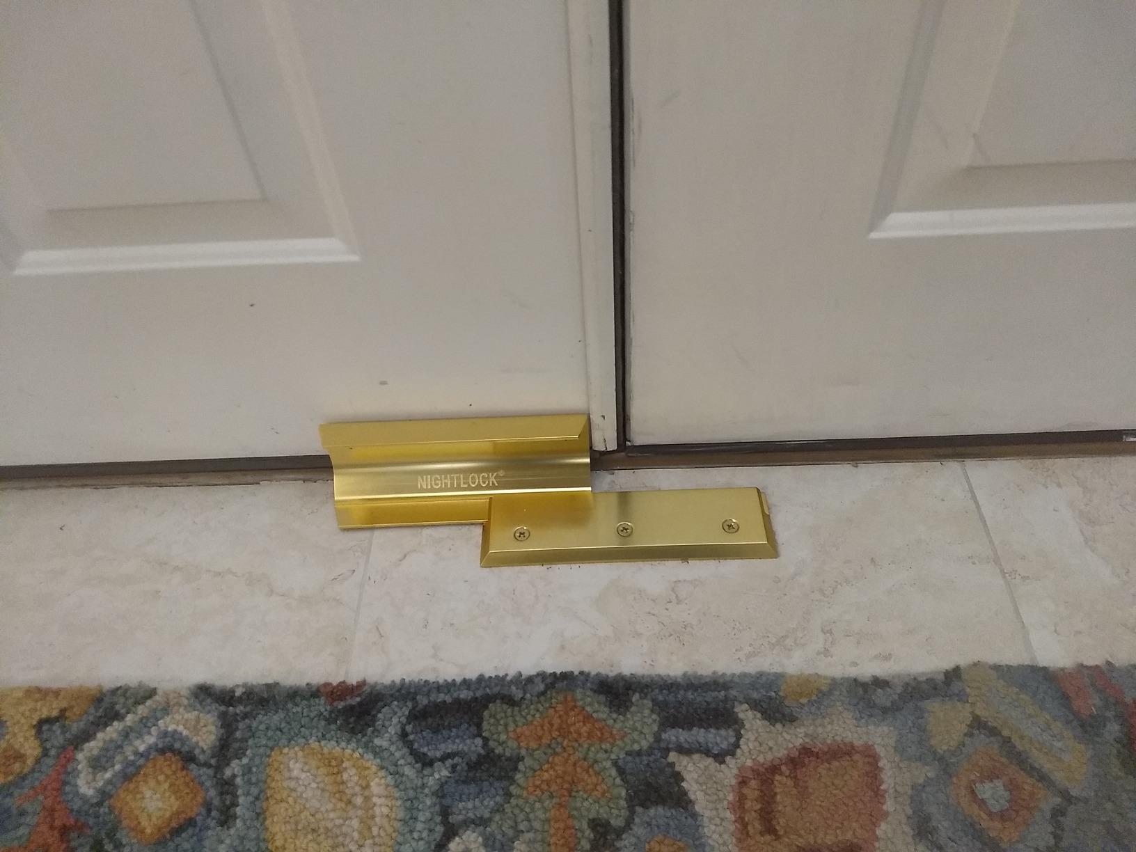 Security Lock Door Brace Security Barricade House Double Safety Security Protection for blemished Door, Standard Doors, French Doors and Barricade All Your Doors - Dark Bronze. customer photo 1
