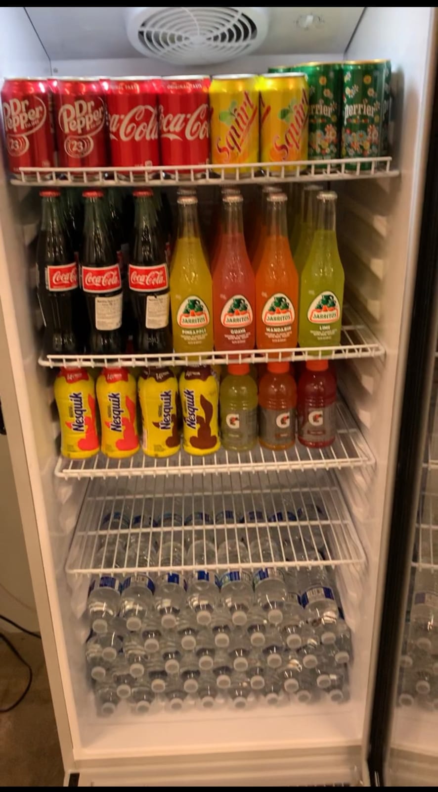 PremiumLevella PRF125DX Glass Door Display Refrigerator 12.5 cu ft Commercial Beverage Cooler Merchandiser With Customizable Lightbox - Silver customer photo 1