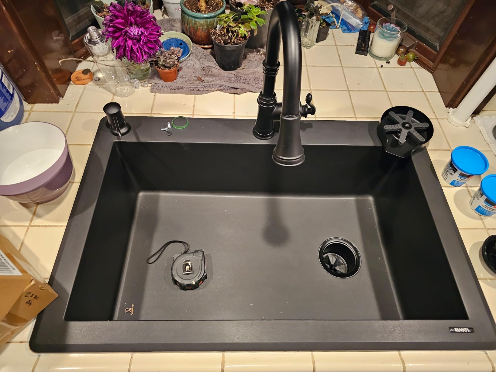 Ruvati 33 x 22 inch epiGranite Drop-in Topmount Granite Composite Quartz Single Bowl Kitchen Sink - Caribbean Sand - RVG1033CS customer photo 2