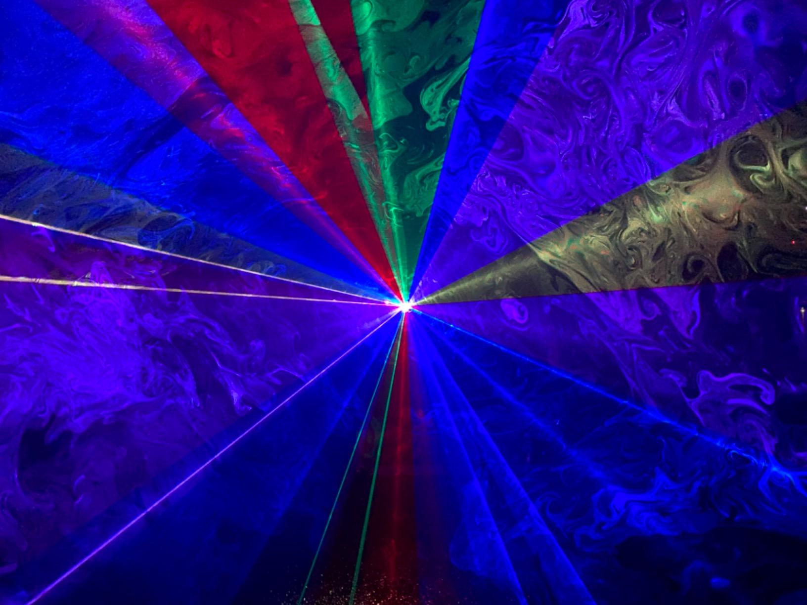 Professional RGB Laser Party Lights,Sound Activated DJ Disco Light,DMX512 Remote Control Scanner Beam Effect Lazer Projector Lighting for Show KTV Bar Club School Dances Corporate Event Mobile DJs customer photo 1