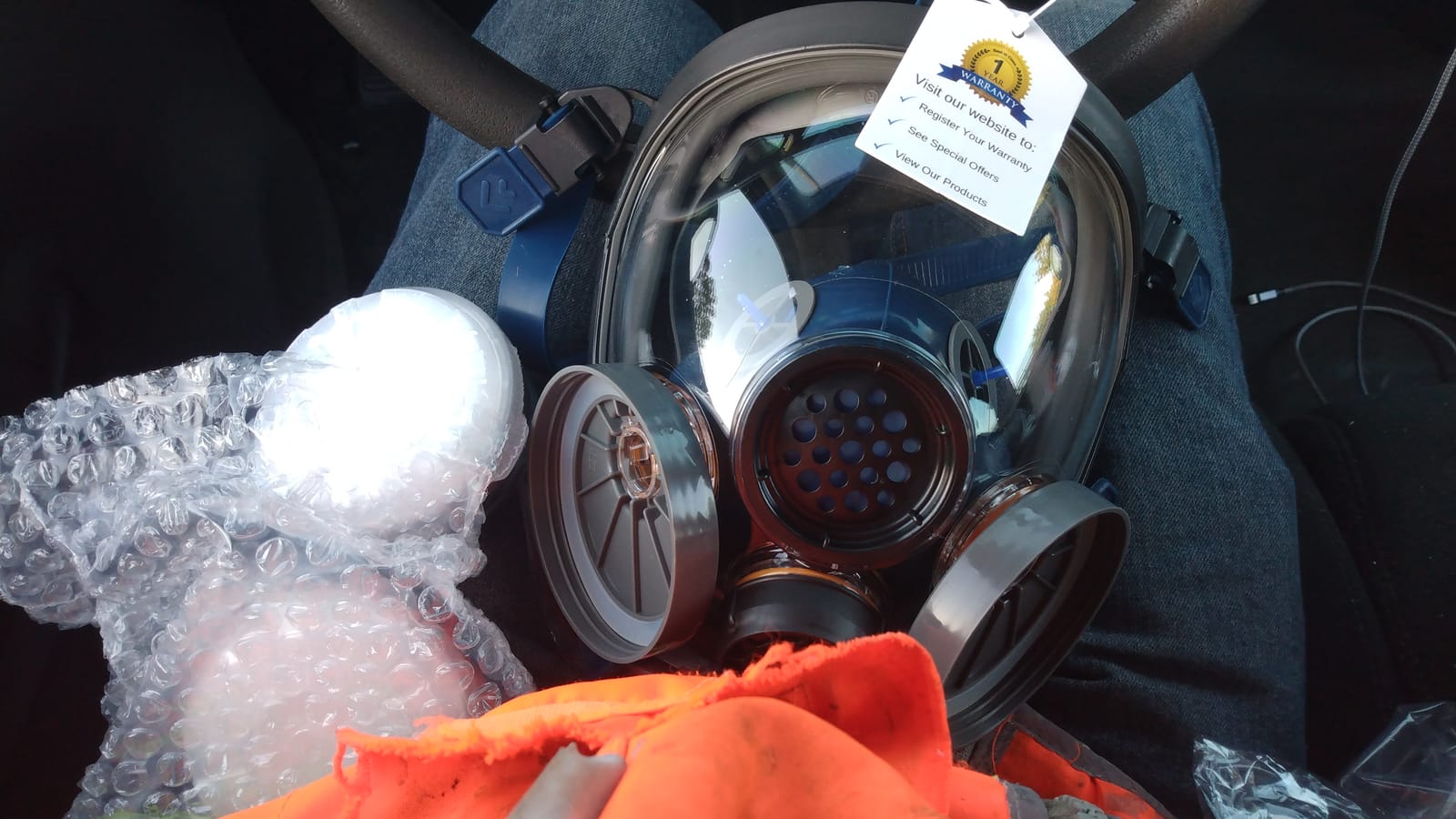 Parcil Distribution Full Face Respirator Mask - Air Purifying, Organic Vapor & Particulate - Industrial Use - CE Tested customer photo 2