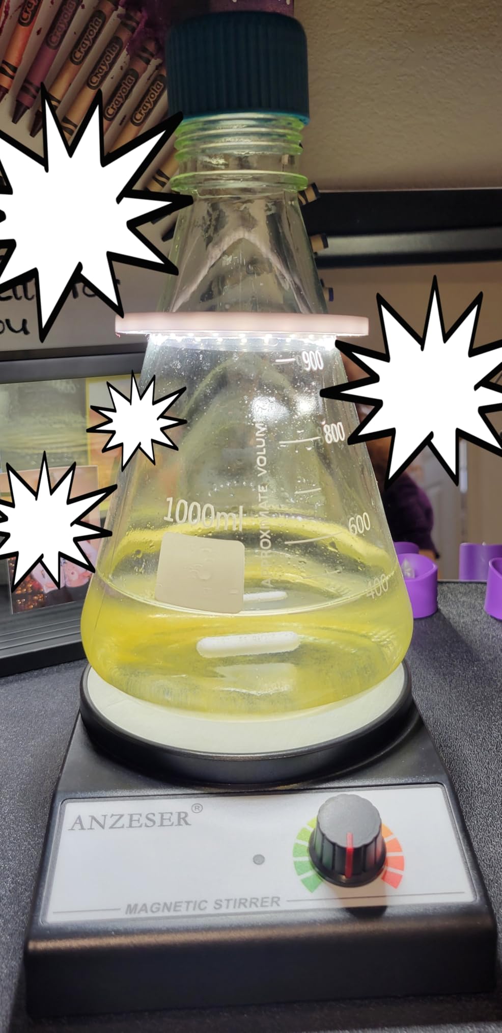Magnetic Stirrer, Compact Round Simple Design Magnetic Stir Plate | Corrosion-Resistant Top Plate, with PTFE Stir Bar, Max Stirring Capacity 3000mL Magnetic Mixer, 3000RPM Lab Stirrer customer photo 2