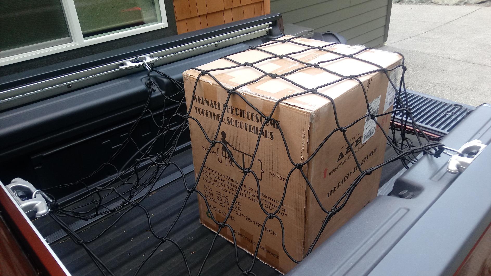 Seven Sparta Large Cargo Net for Truck Bed 5'x 7' Stretches to 10' x 14' | Latex, Large Size, With 16 D Clip Carabiners, For Truck Bed/Pickup Bed/Trailer/Trunk/SUV/Roof Racks/Pool Floats/Lorry/Storage customer photo 2