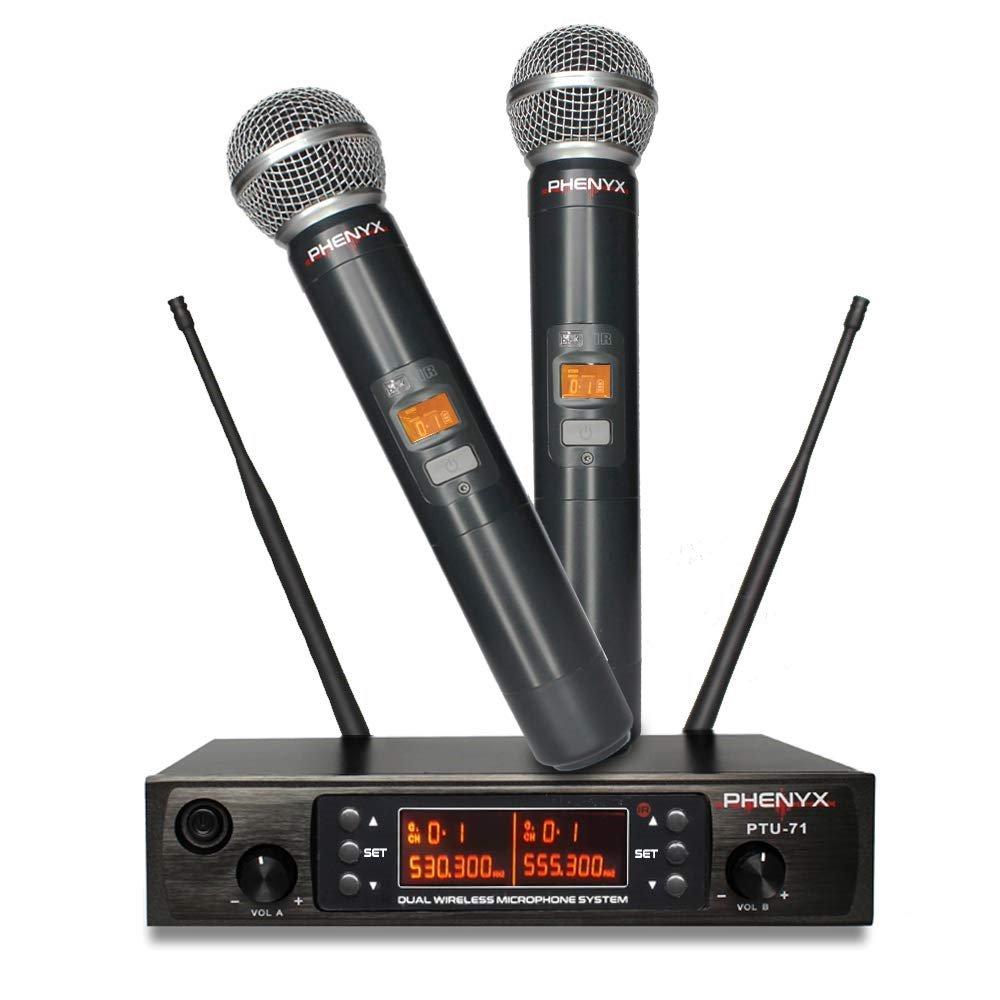 Phenyx Pro Dual UHF Auto Scan Handheld Wireless Microphone System PTU-71-2H customer photo 2