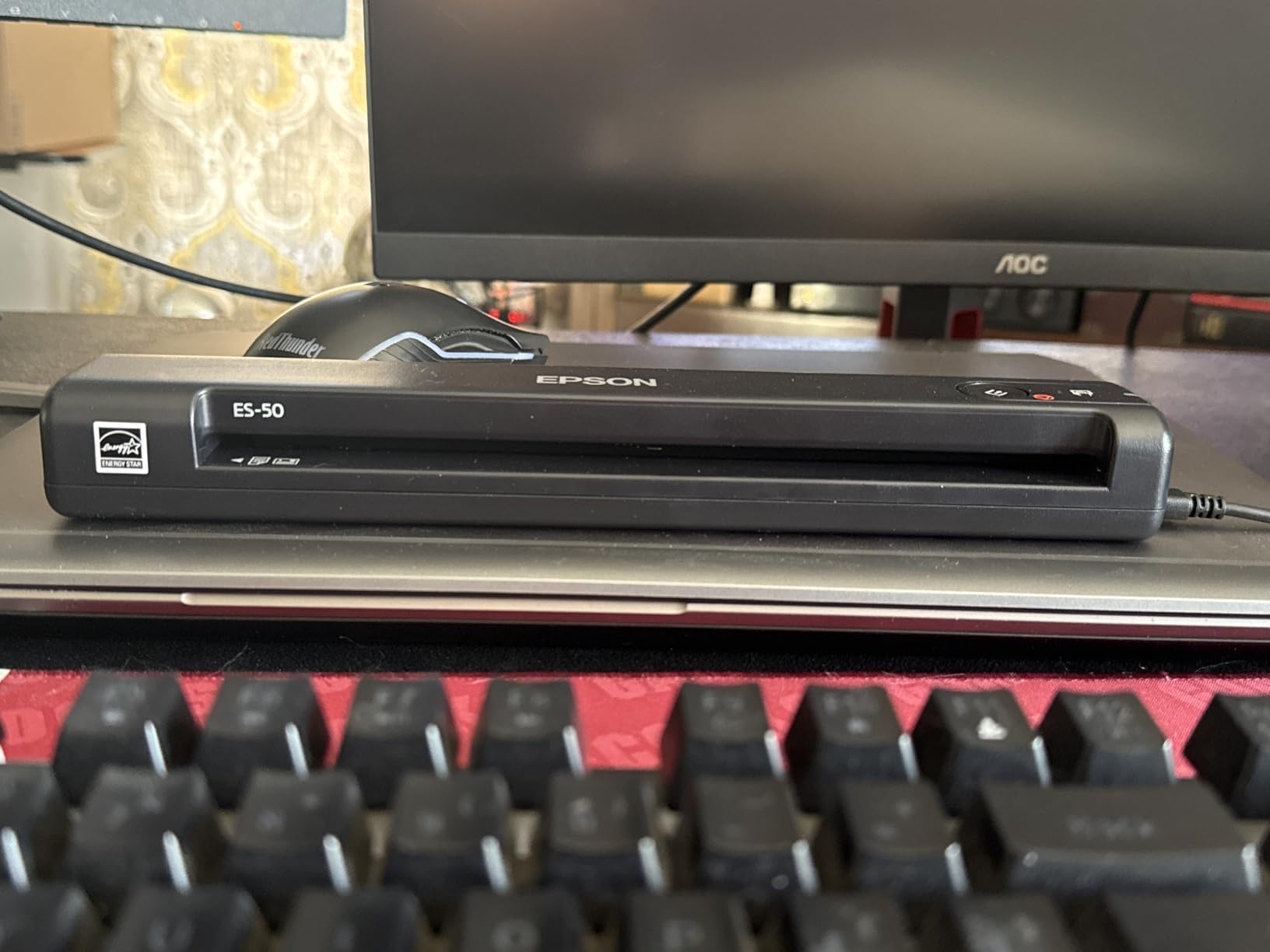 Epson Workforce ES-50 Compact & Lightweight Mobile Document Scanner | For Computers including PC and Mac Receipt and Document Scanner USB Powered customer photo 1