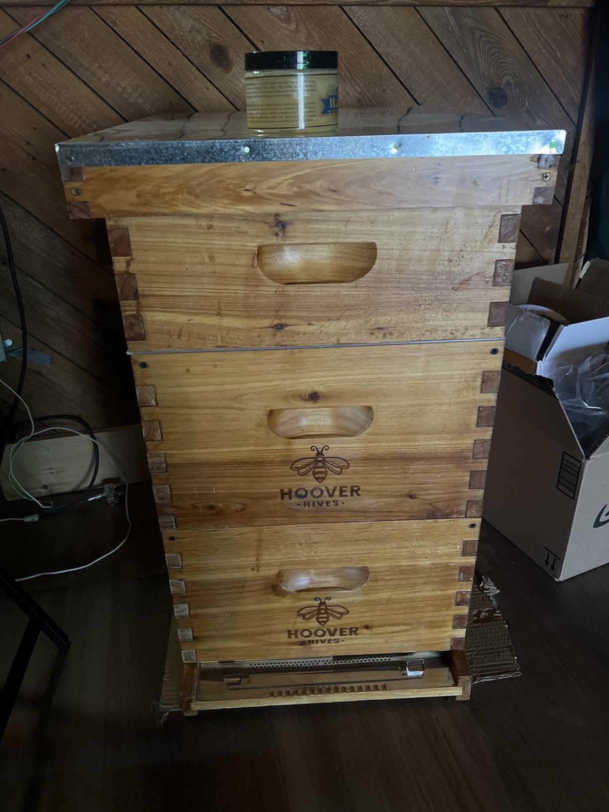 Hoover Hives: The Original Beeswax Coated Beehive Kit. Includes 2 Deep & 1 Medium Boxes with 10 Wooden Frames & Heavy Wax Coated Foundations. Easy Assembly with Predrilled Holes& Screws (Unassembled) customer photo 1