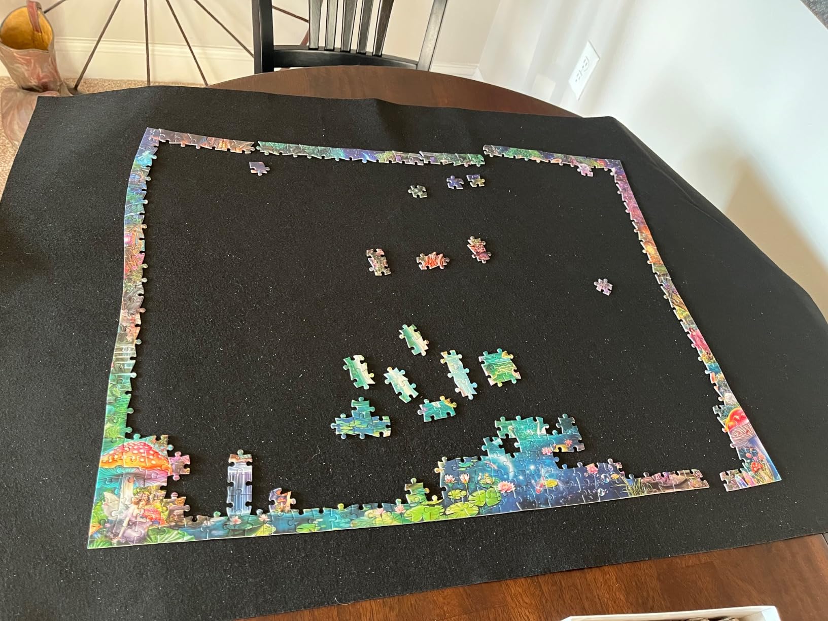 Becko US 1500 Piece Jigsaw Puzzle Mat Roll Up with Drawstring Storage Bag | Felt Rollup Mat for Easy Transport & Storage, Portable Puzzle Board, Puzzles Saver Keeper for Puzzles Up to 1500 Pieces customer photo 1