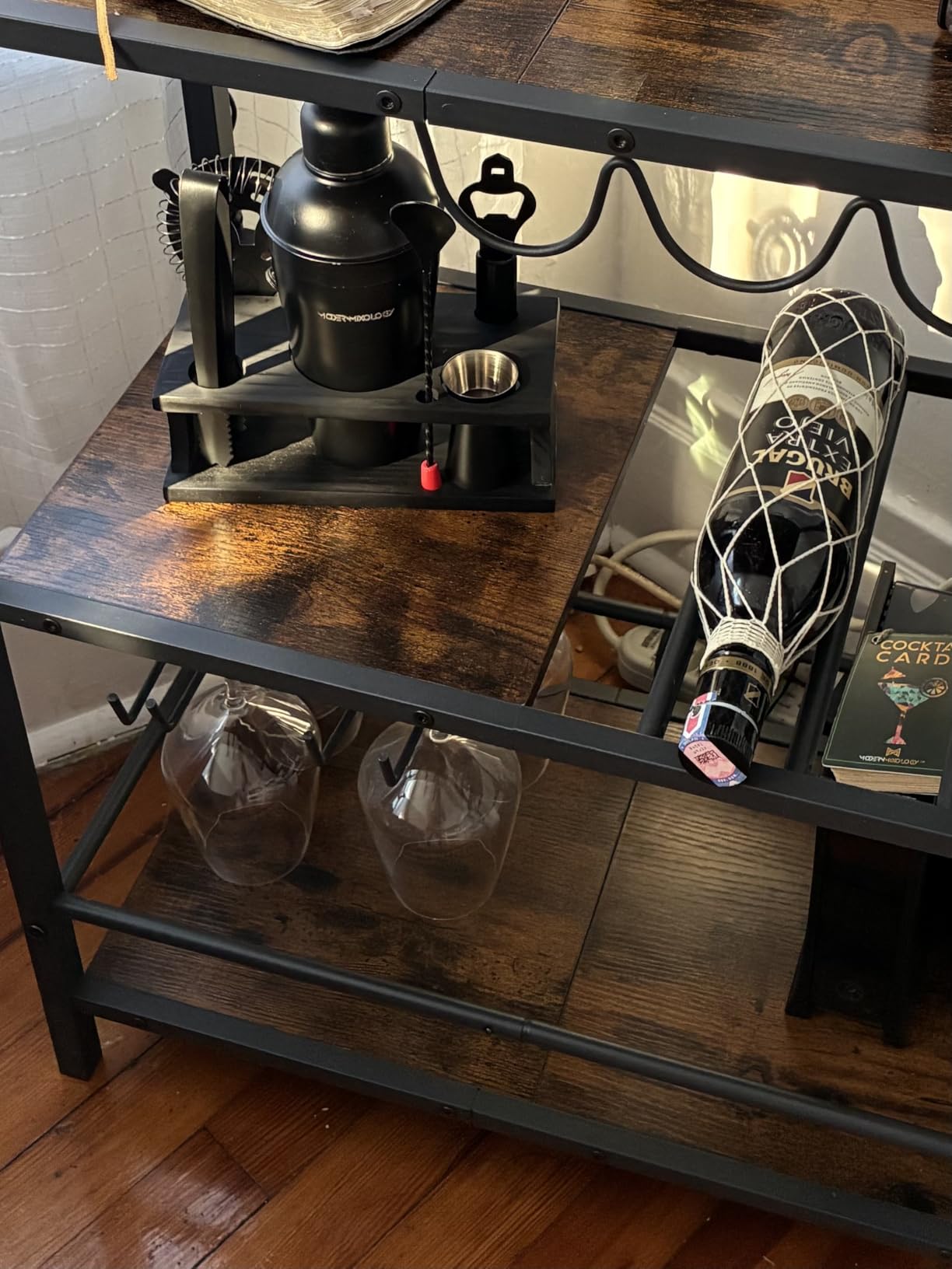 Modern Mixology Cocktail Shaker Set - Bartender Kit with Pine Stand | Leak-Proof Design | Includes Martini Shaker, Jigger, Strainer, Spoon, Tongs | Perfect Bar Tools Gift for Home Mixology (Silver) customer photo 1