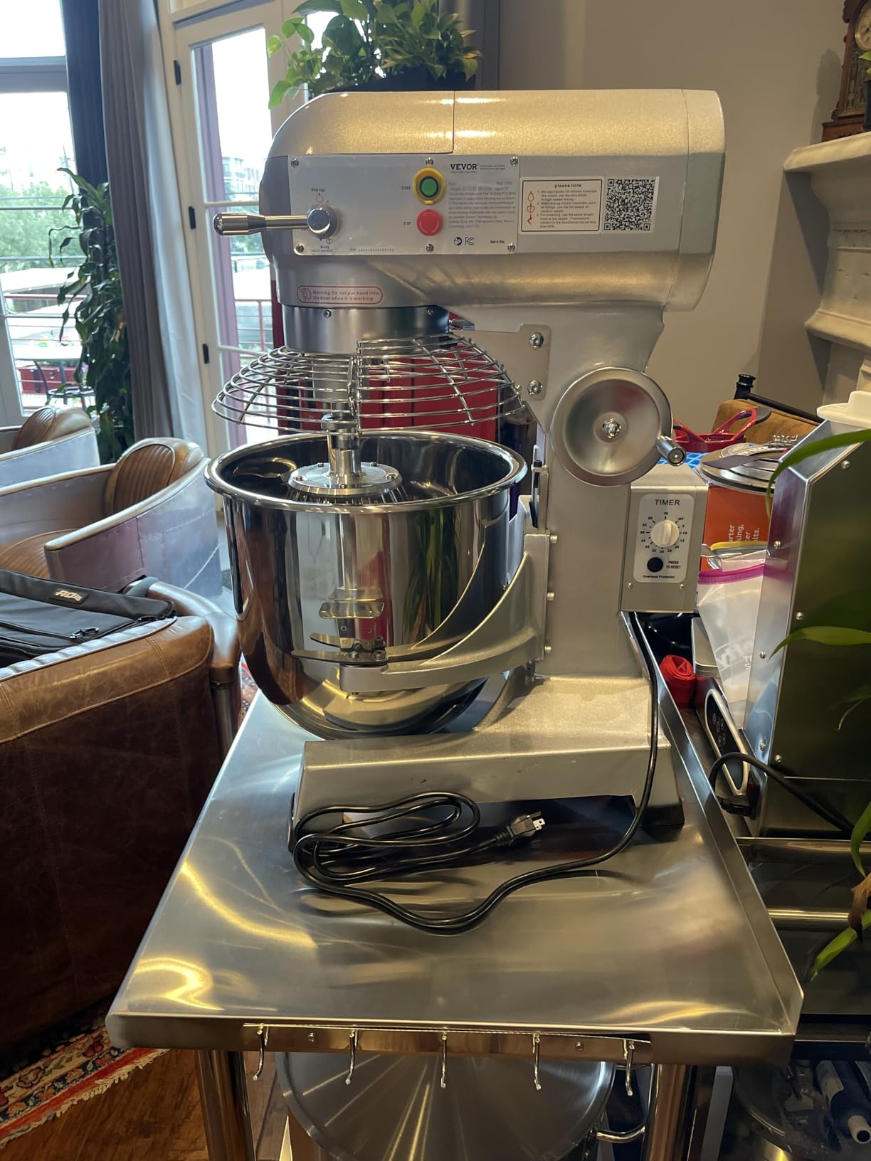Happybuy 15Qt Commercial Food Mixer Timing Function 600W Commercial Mixer for Bakery Pizzeria Restaurant Kitchen, Stainless Steel Bowl Heavy Duty Stand Mixers with 3 Speeds, Dough Hooks Whisk Beater customer photo 1