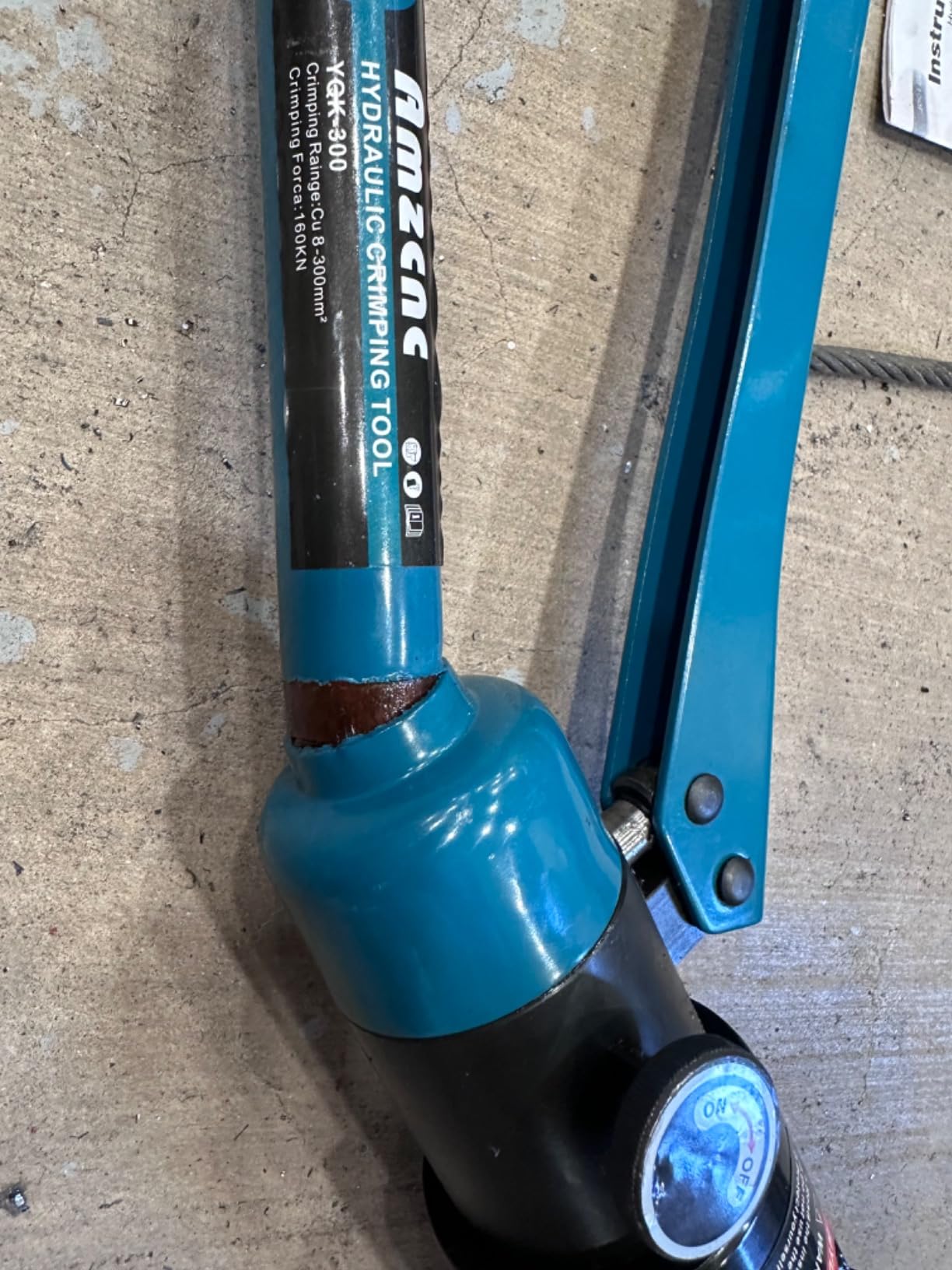 AMZCNC 16 Ton Hydraulic Wire Crimper, 9 AWG-600 MCM, 13 Die Sets | Electricians & Mechanics, Hydraulic Cable Lug Crimper, Copper & Aluminum Terminals, Solar, RV, Marine & Automotive customer photo 2