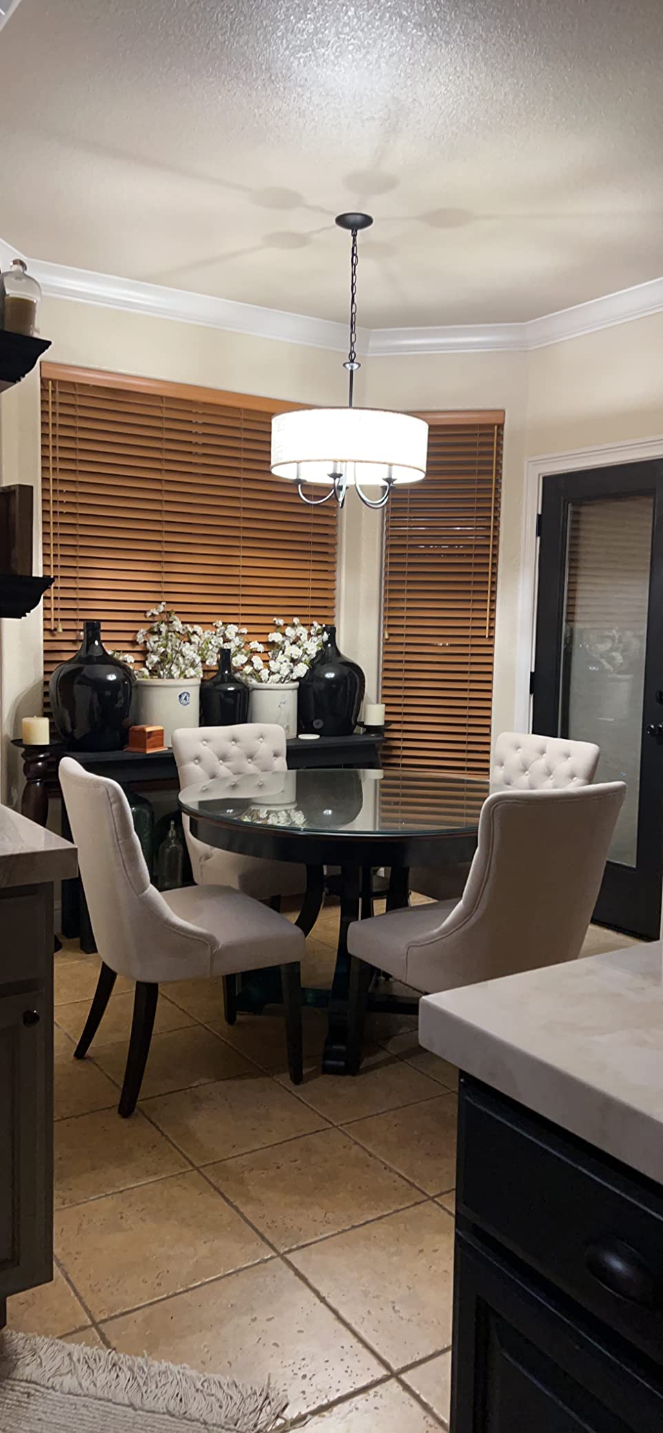 Progress Lighting Drum Shade 5-Light Chandelier, Matte Black customer photo 2