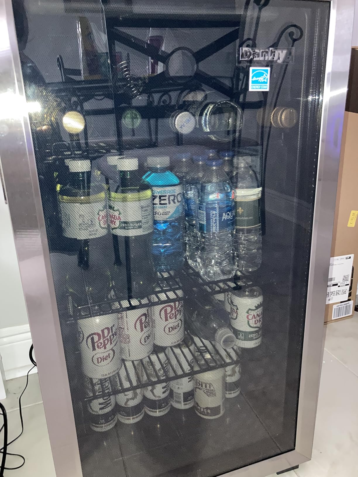 Danby DBC117A1BSSDB-6 117 Can Beverage Center, 3.1 Cu.Ft. Freestanding Drinks Refrigerator for Basement, Dining, Living Room-Bar Fridge Perfect for Beer, Pop, Water, Black/Grey customer photo 1