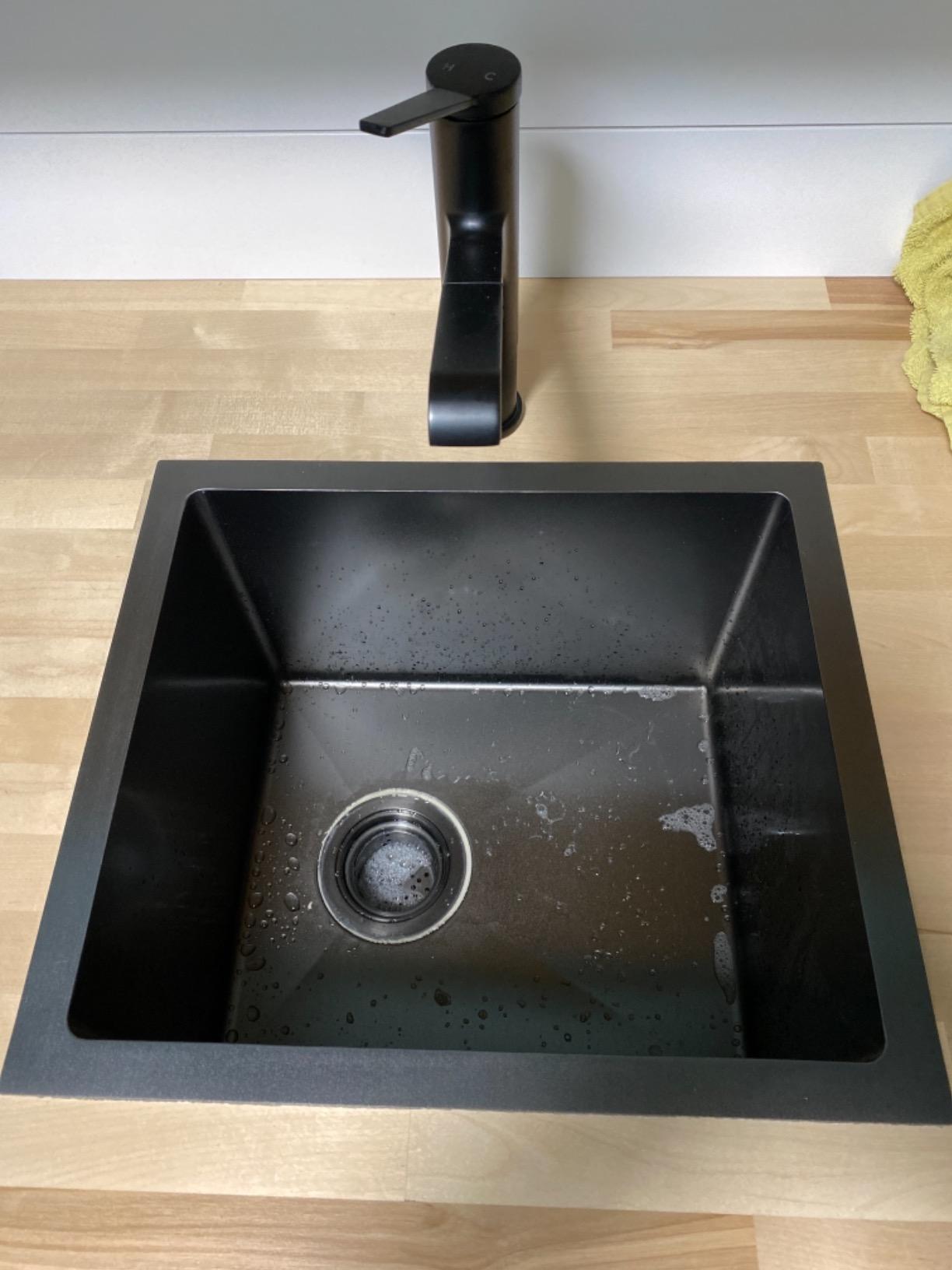 Hotis Black Undermount Bar Sink, 15 X 17 Inch Black Bar Sink, Rv Outdoor Stainless Steel Wet Bar Small Kitchen Sinks, Handmade Stainless Steel Single Bowl customer photo 1