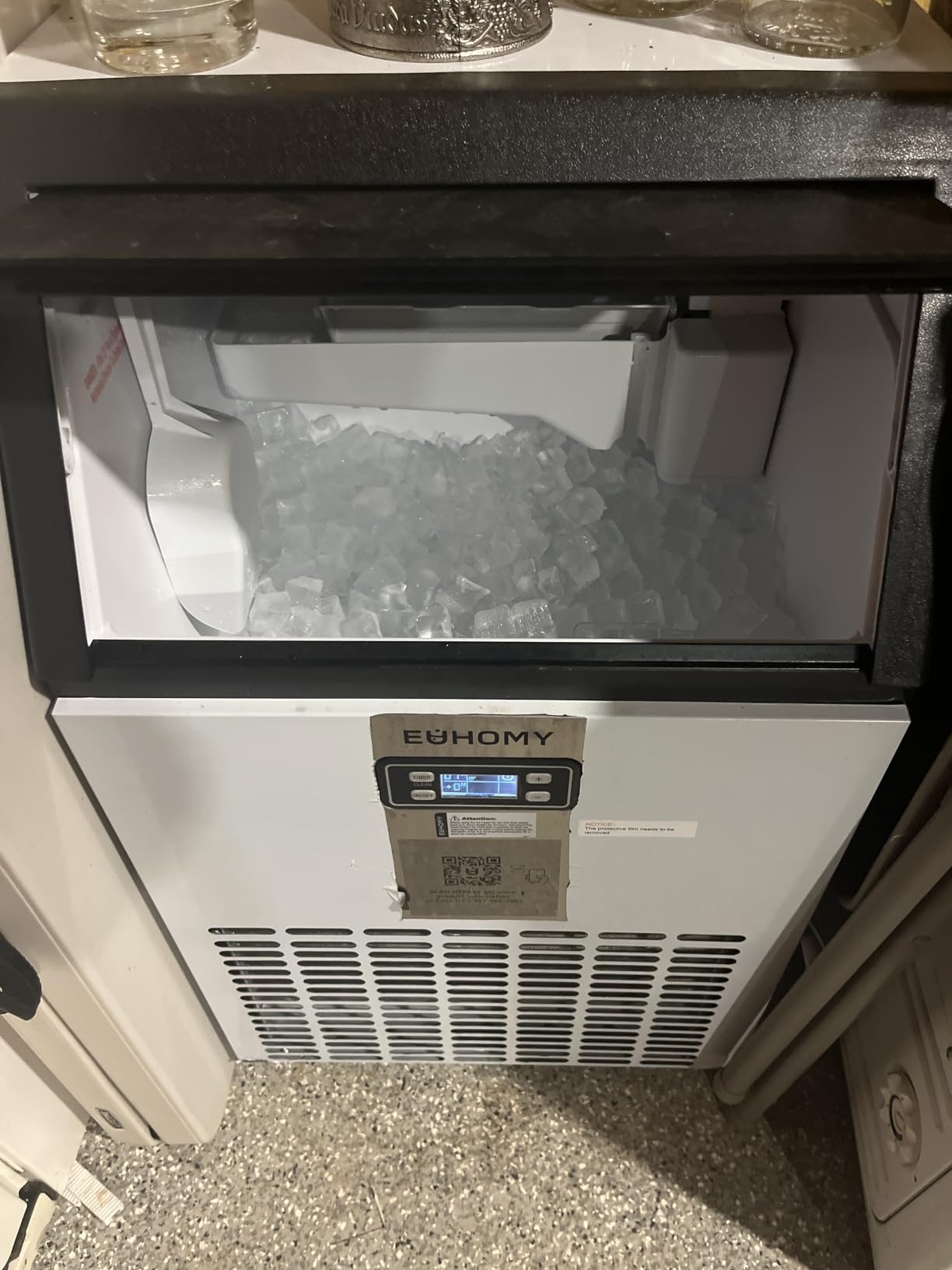 EUHOMY Commercial Ice Maker Machine, 100lbs/24H Stainless Steel Under Counter ice Machine with 33lbs Ice Storage Capacity, Freestanding Ice Maker customer photo 2