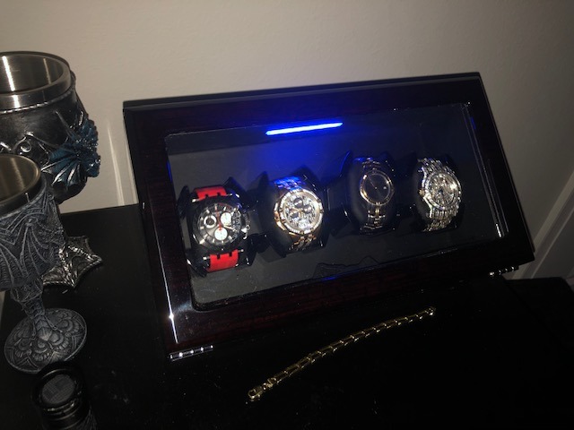 High End Watch Winder for Automatic Watches with Super Quiet Motor, Blue LED Light & Rotation Mode Setting, Watch Winder for Rolex with Flexible Pillow, Dual Power customer photo 2