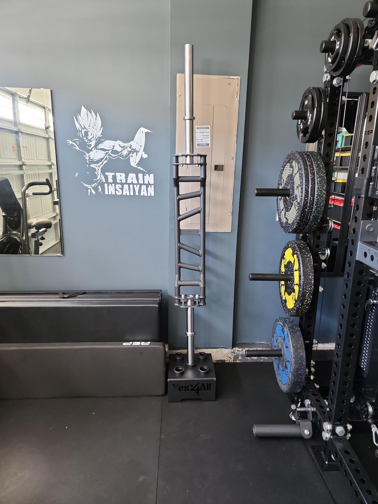 Yes4All Vertical Storage Rack, Home Gym Organizer, Barbell & Dumbbell Rack for 2-inch Olympic & Curl Bars customer photo 1