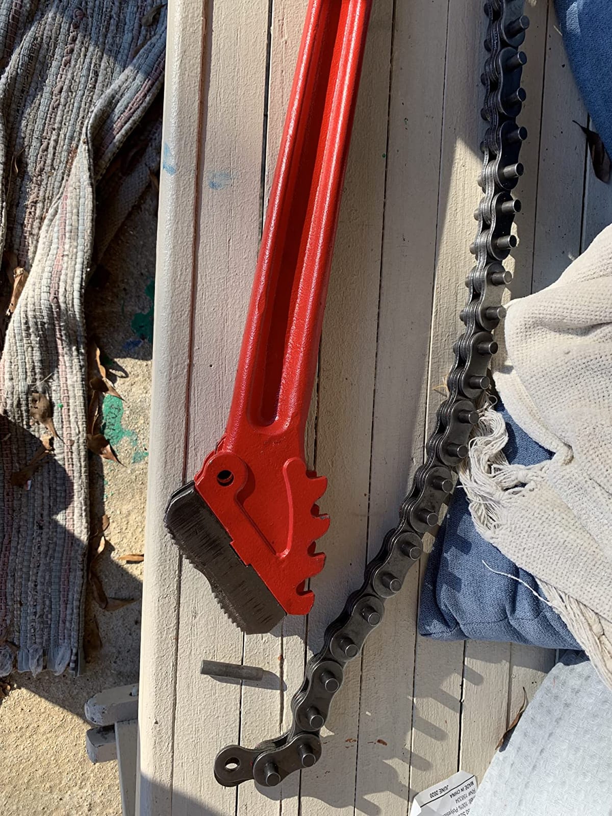 Mophorn Heavy Duty Oil Filter Chain Wrench, 36 inch, Double-Jaw & Anti-Skip Teeth, Ergonomic Handle, Rustproof Chain 30 inch customer photo 1