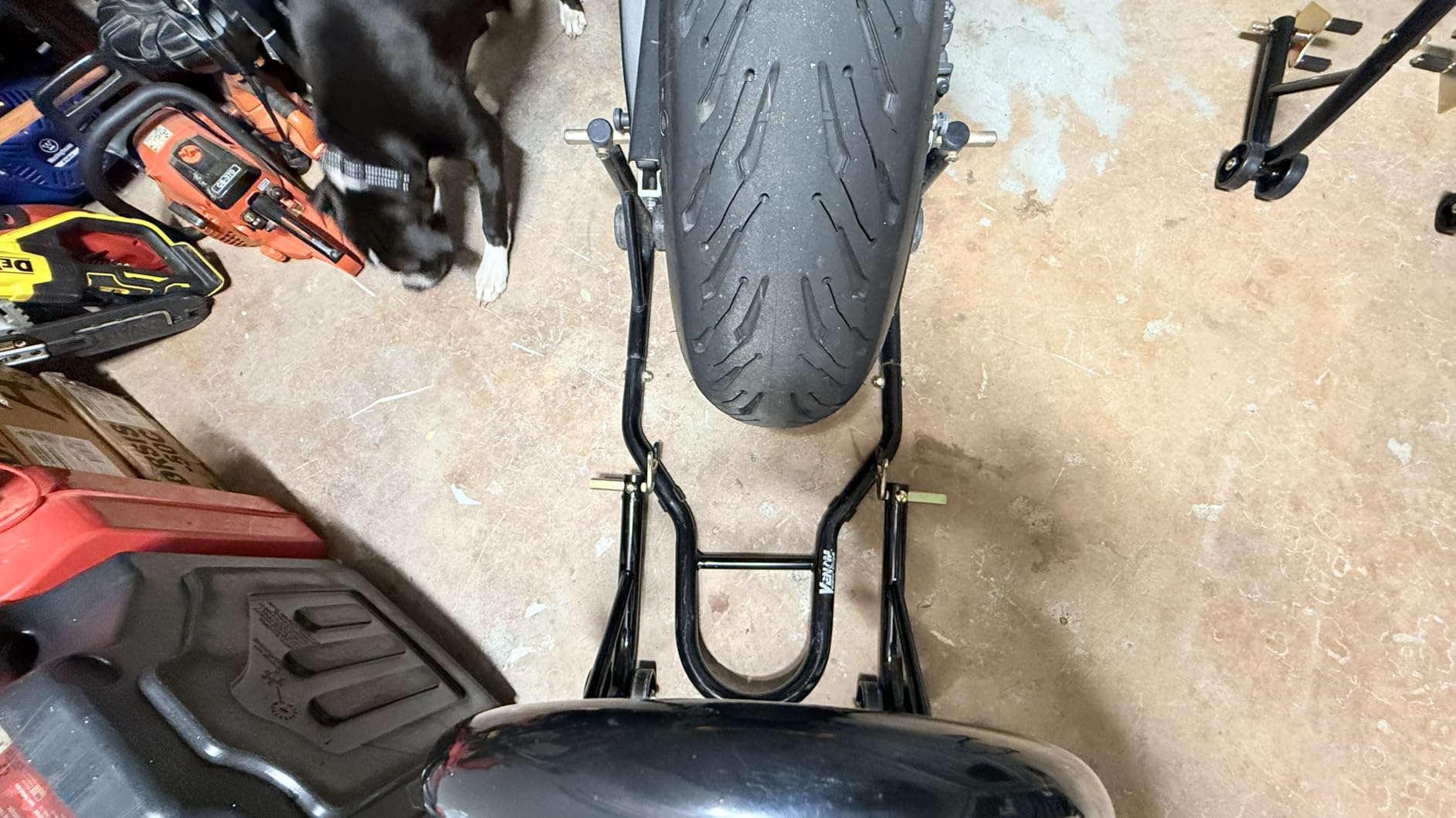 Extreme Max 5600.3223 Sport Bike Front & Rear Spool-Style Lift Stand with Triple Tree Attachment customer photo 2
