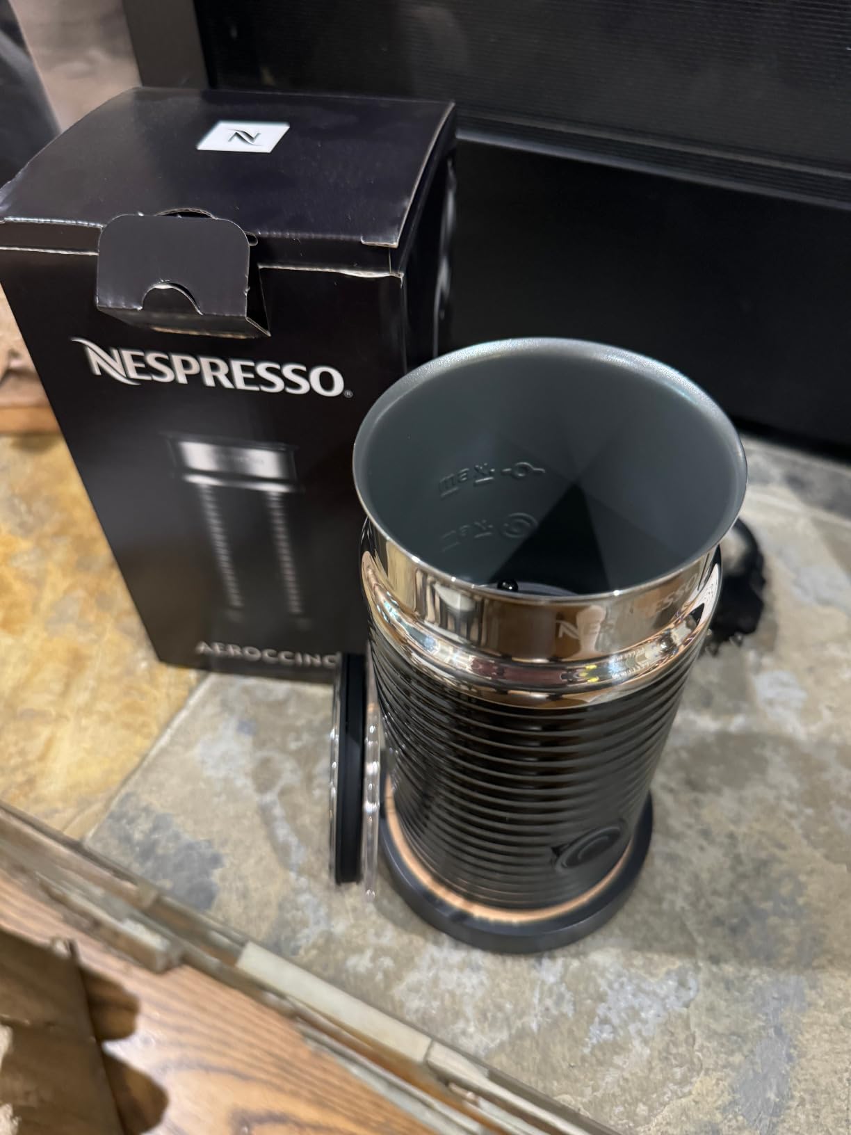 VertuoPlus Coffee and Espresso Machine by De'Longhi with Milk Frother, Ink Black customer photo 1