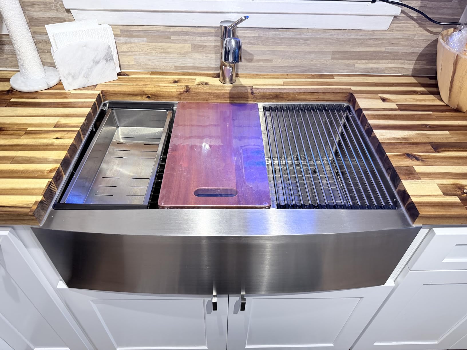 30 Inch Stainless Steel Farmhouse Sink Workstation - 30x20 Apron Front Farm Sink 16 Gauge Single Bowl Farmhouse Kitchen Sinks with Cutting Board customer photo 2
