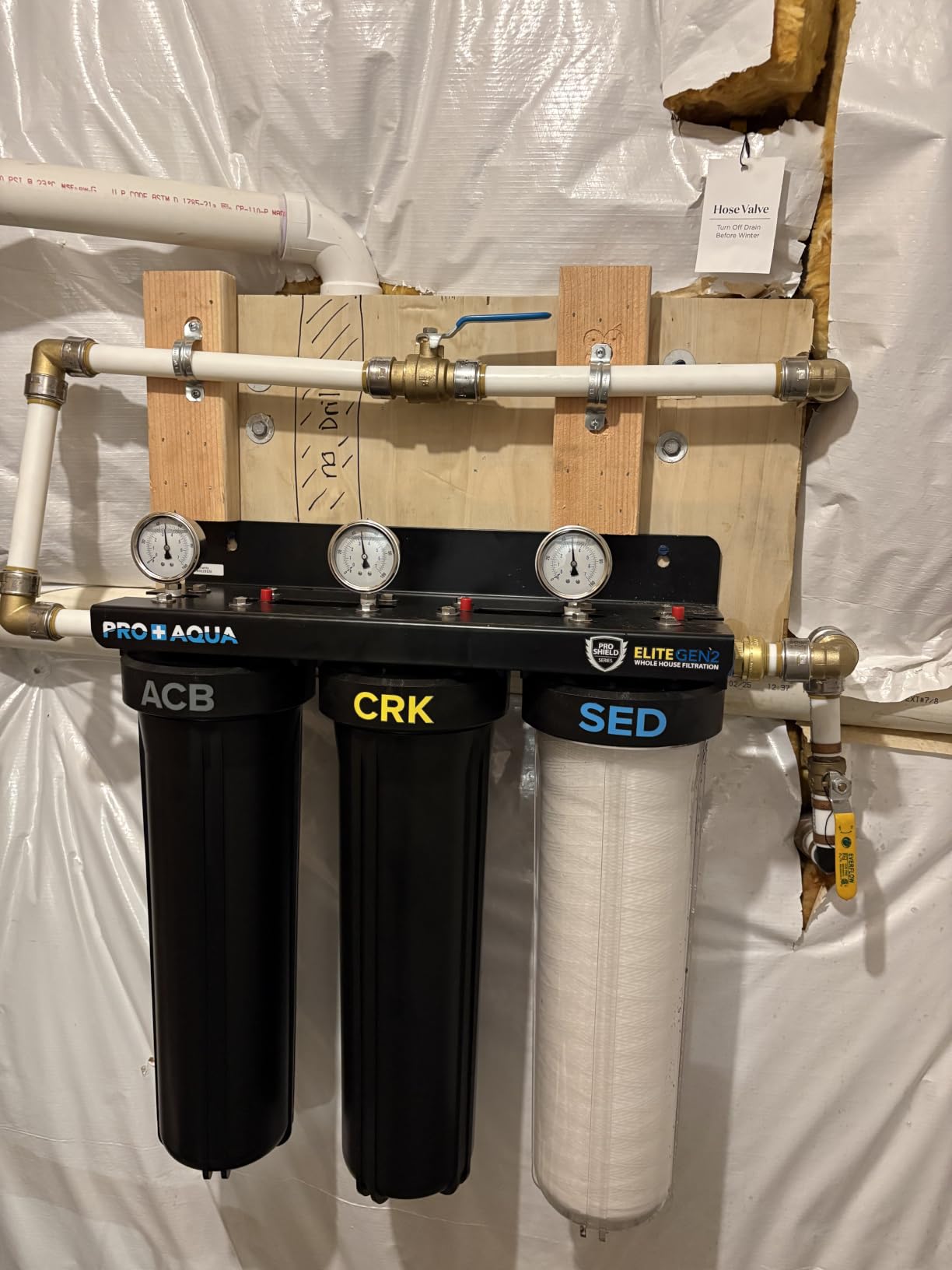 PRO+AQUA Elite Series GEN2 PRO-100-E 3-Stage Whole House Water Filtration System for City & Well Water with Pressure Gauges | Reduces Contaminants, Sediment, Chemicals, Heavy Metals, with 1 inch Ports customer photo 1