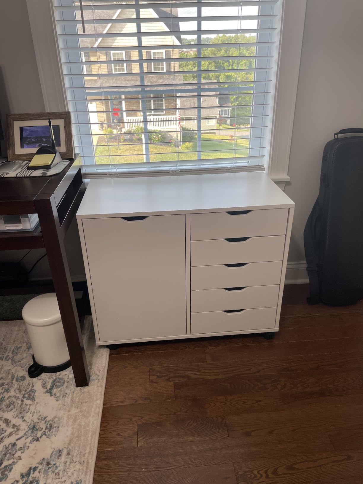 DEVAISE 5-Drawer Wood Drawer Cabinet, Office Storage Cabinet, White | Craft Storage Cabinet, Under Desk Drawer, Rolling Cart Furniture, Adjustable Shelf & Wheels, Printer Stand customer photo 2