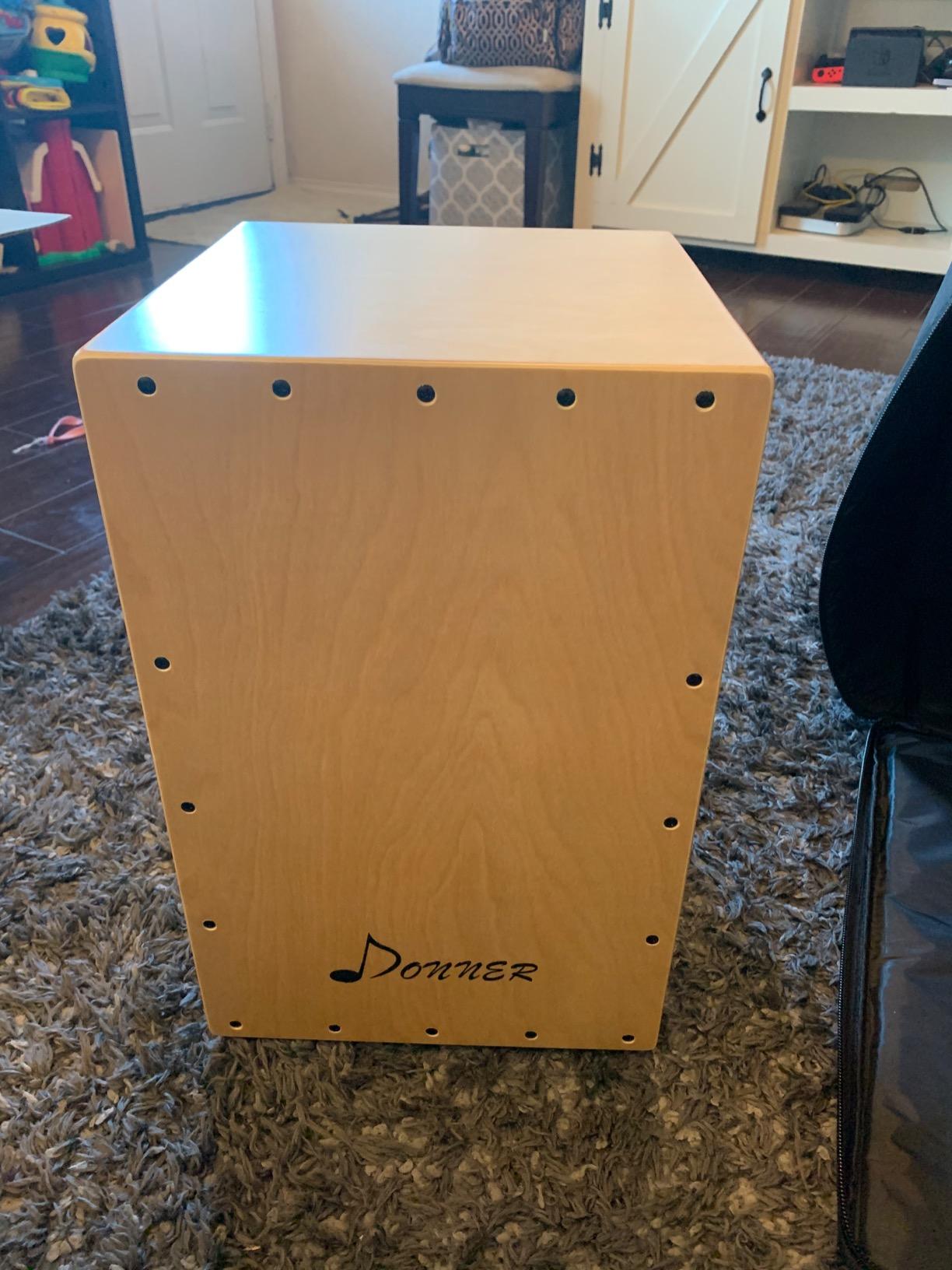 Donner Cajon Box Drum Full Size, Percussion Instrument Gifts for Adults Teens, Hand Crafted Birchwood Beat Box, Jam Cajon Drum Box, Portable with Adjustable Straps Travel Backpack customer photo 2