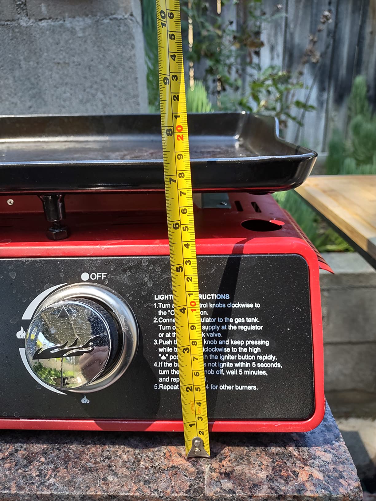 Royal Gourmet PD1301R 3-Burner Tabletop Propane Gas Griddle with Cover | 24 Inch Portable Griddle, Red | 25,500 BTUs Output, 319 sq. in. cooking area customer photo 1