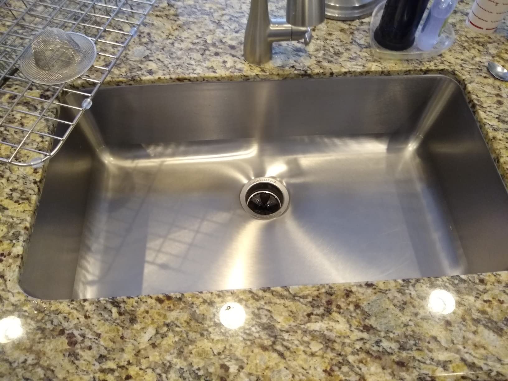 KRAUS Stainless Steel 33 in 16 Gauge Undermount Sink KA1US33B | 16-gauge TRU16 steel, radiant pearl finish masks scratches, rounded corners, NoiseDefend foil-layer soundproofing customer photo 2