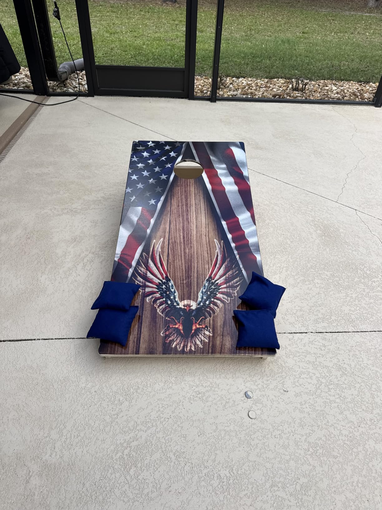 CornholeGamesUSA Pro Cornhole Boards Set | Made in USA | 3/4 Baltic Birch | No Bounce | Triple Thick Legs | Two Brace & Handles, Tournament 2x4 Regulation Set with Score Tower & Cornhole Bags customer photo 1