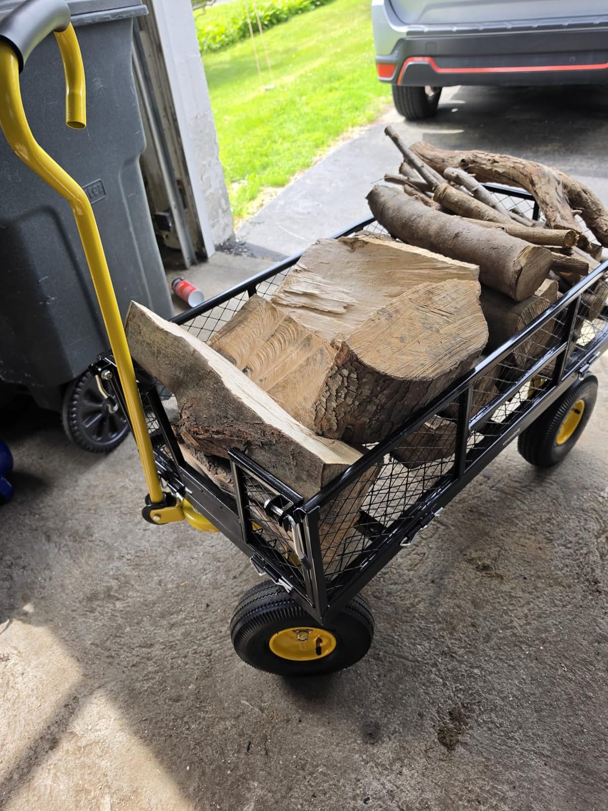 VIVOHOME Heavy Duty 880 Lbs 4.5 Cu Ft Mesh Steel Garden Cart Utility Wagon customer photo 1