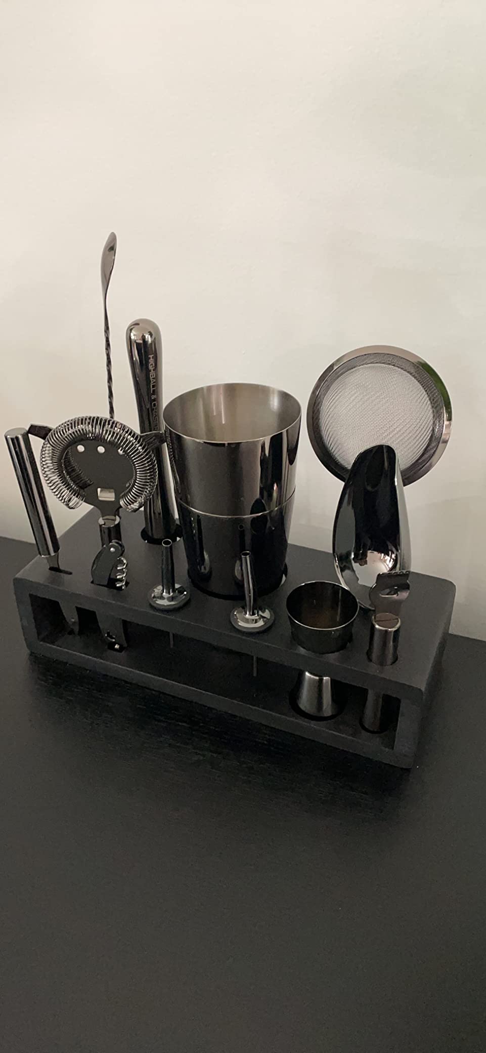 Highball & Chaser 13-Piece Gunmetal Black Stainless Steel Boston Cocktail Shaker Bar Tool Set with Mixology Bartender Kit Accessories customer photo 1