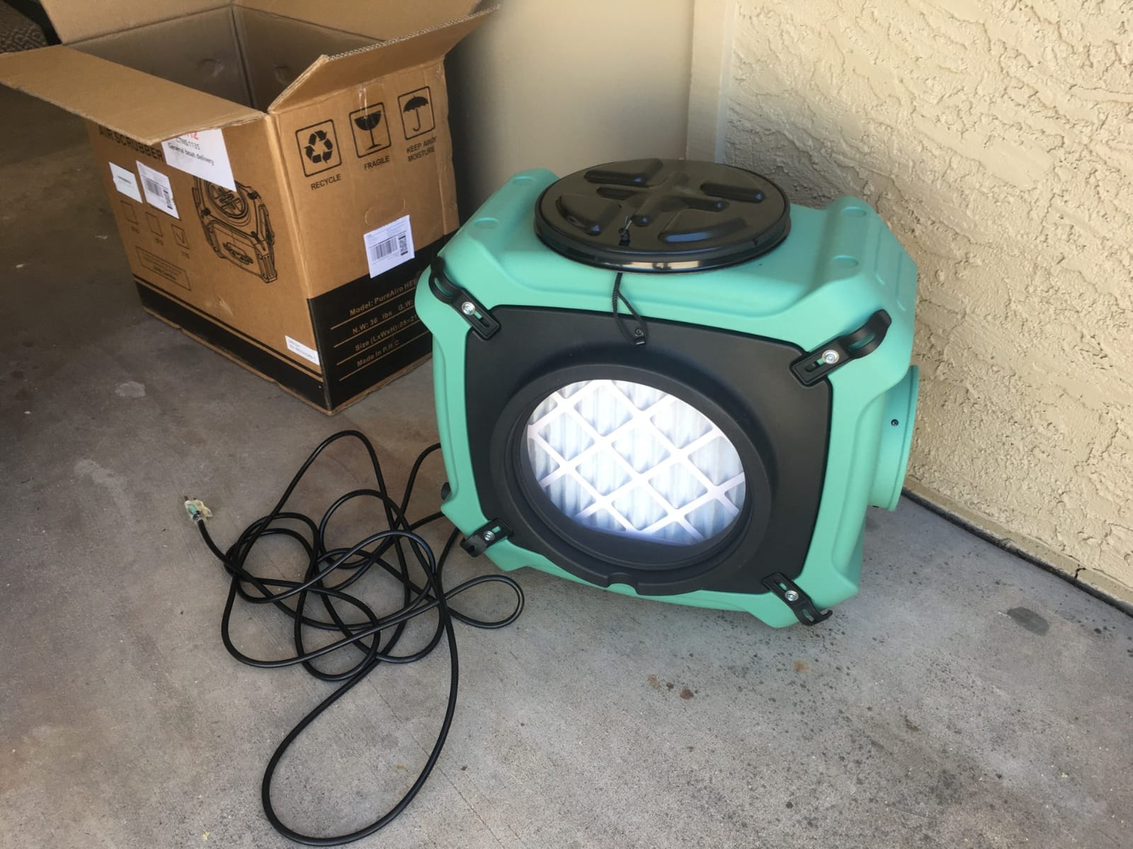 ALORAIR PureAiro HEPA Max 870 Air Scrubber 3-Stage Filtration, Blue | Negative Machine Air Scrubber | Professional Water Damage Restoration for Air Cleaner | 550 CFM | 10-Year Limited Warranty customer photo 1