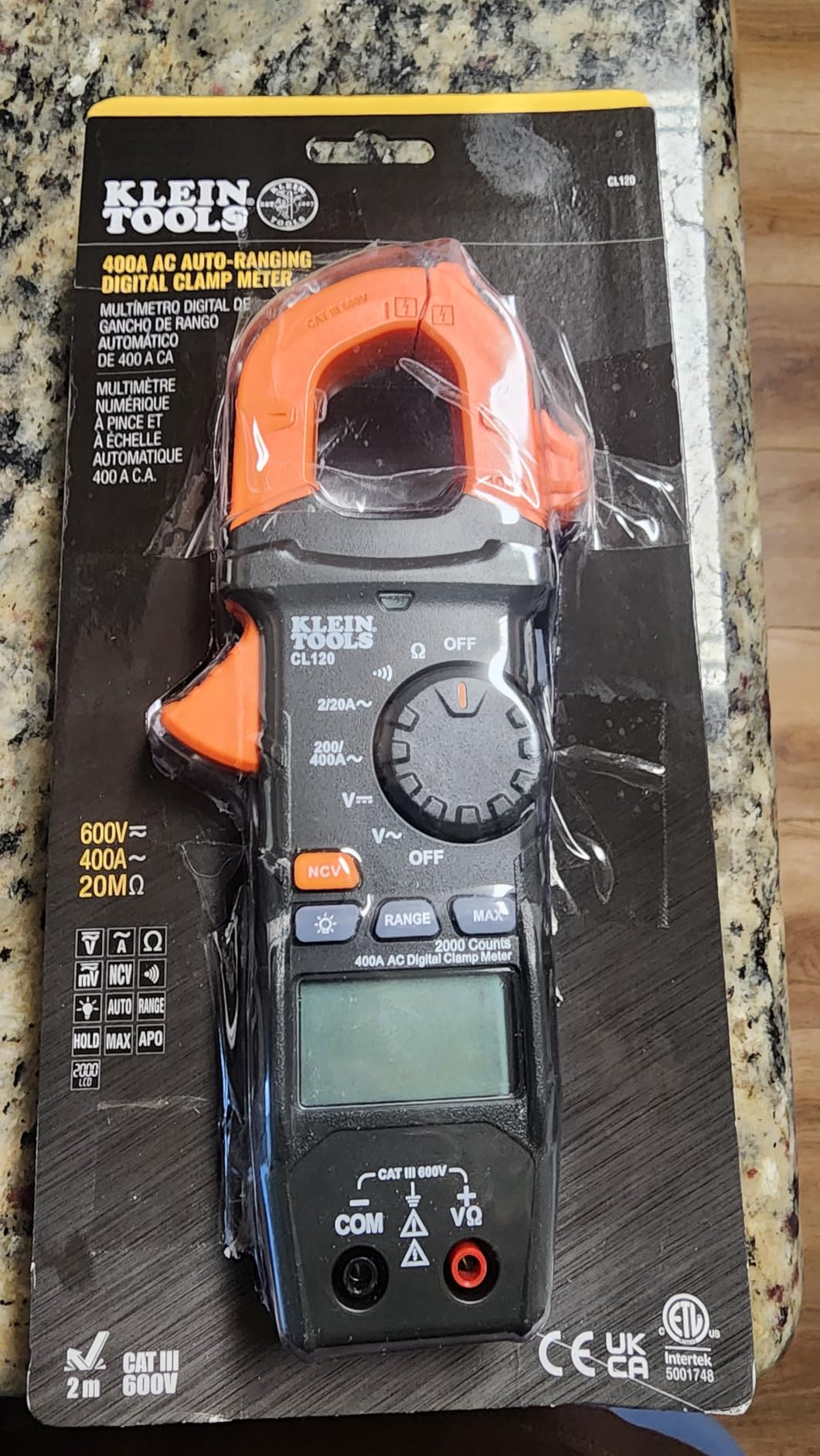 Klein Tools CL120 Digital Clamp Meter, Auto-Ranging 400 Amp AC customer photo 2